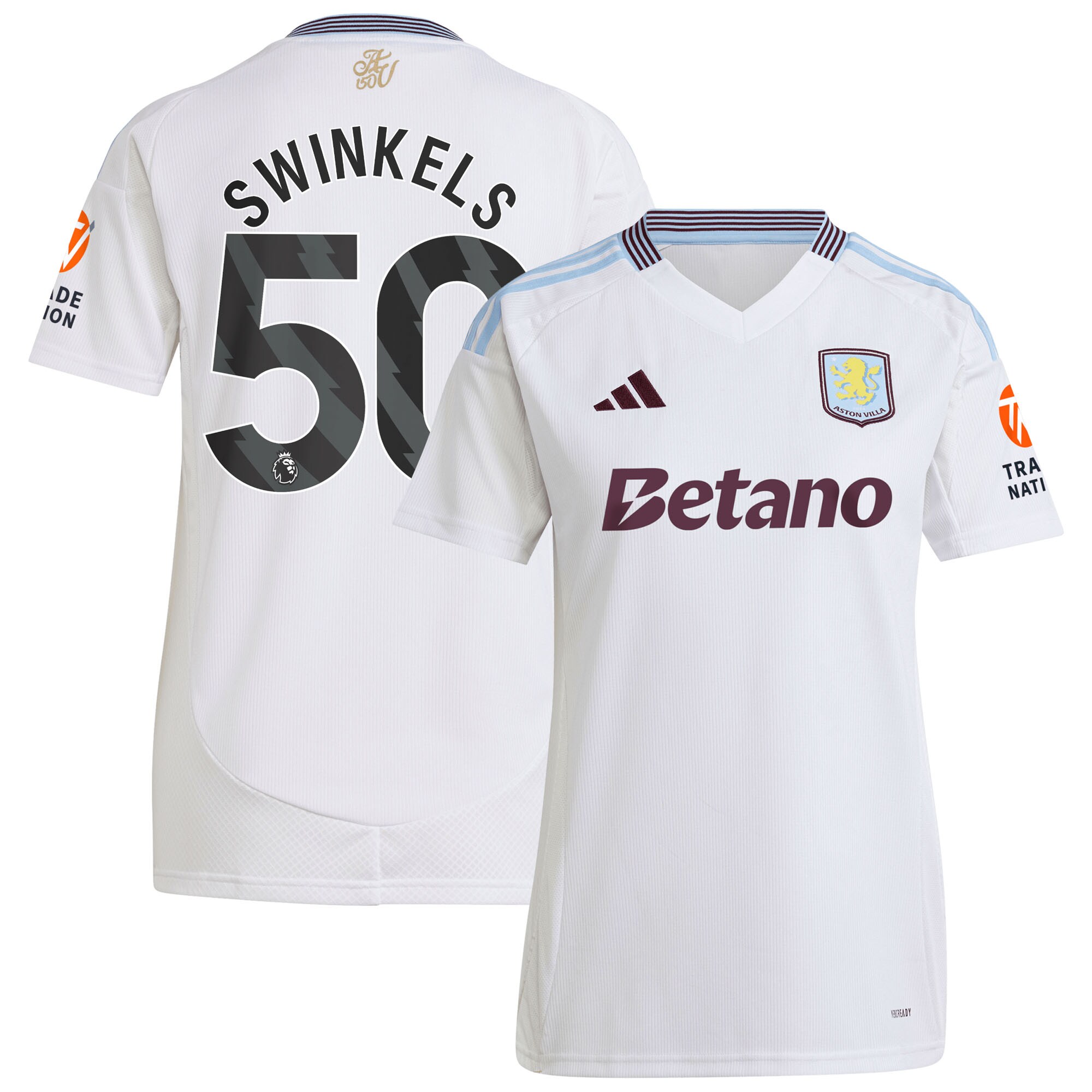 Explore the aston villa adidas away shirt 2024-25 – womens with swinkels 50 printing Collection of Aston Villa jerseys. Authentic, high-quality football shirts for every supporter, available worldwide.