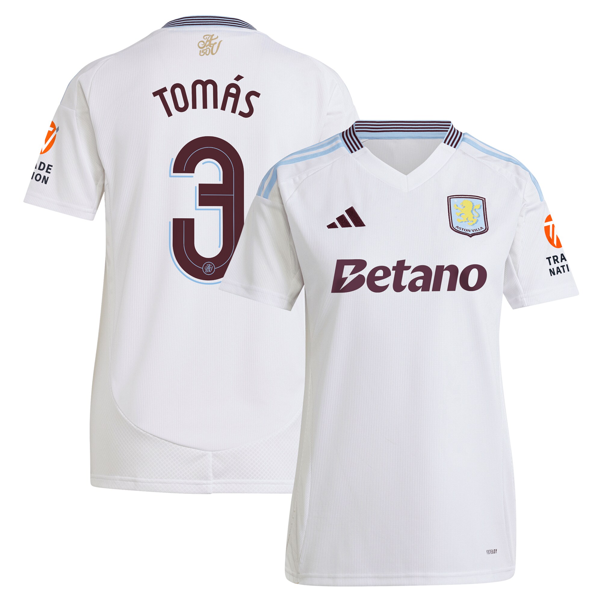 Explore the aston villa adidas away shirt 2024-25 – womens with tomás 3 cup printing Collection of Aston Villa jerseys. Authentic, high-quality football shirts for every supporter, available worldwide.