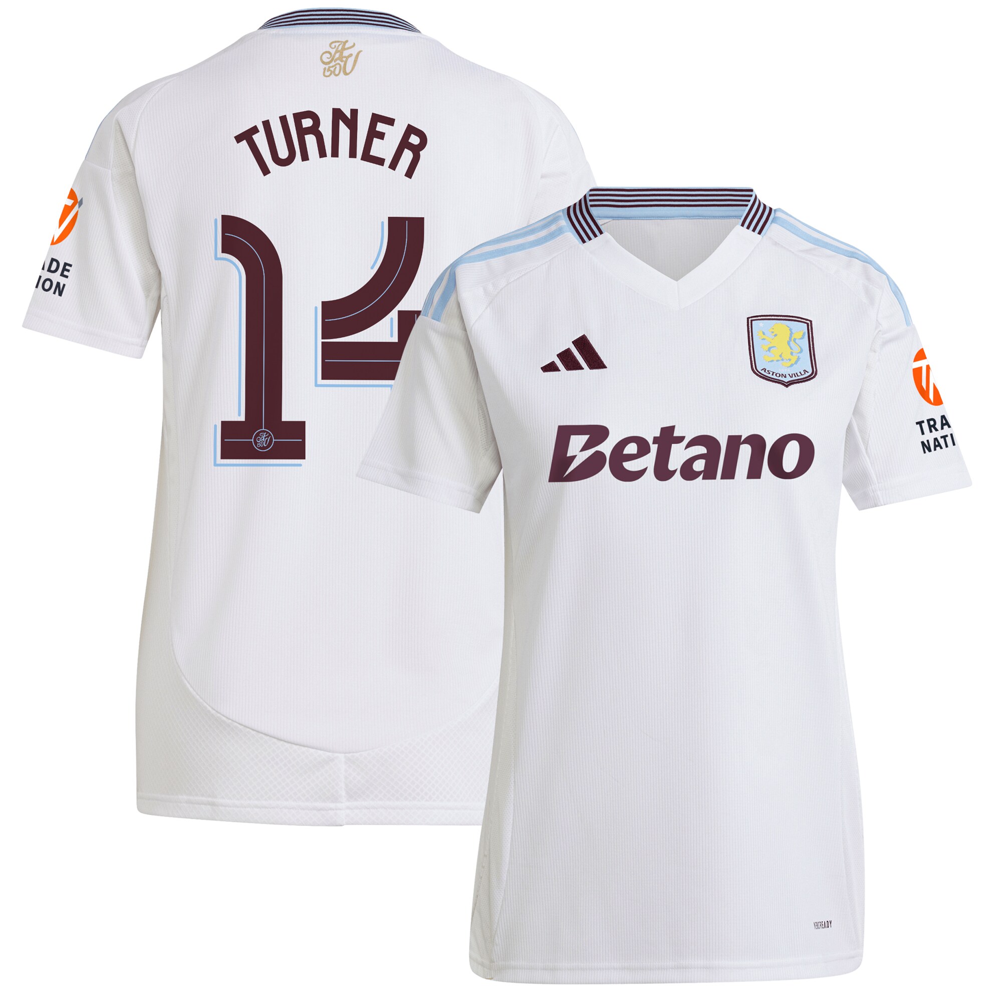 Explore the aston villa adidas away shirt 2024-25 – womens with turner 14 cup printing Collection of Aston Villa jerseys. Authentic, high-quality football shirts for every supporter, available worldwide.
