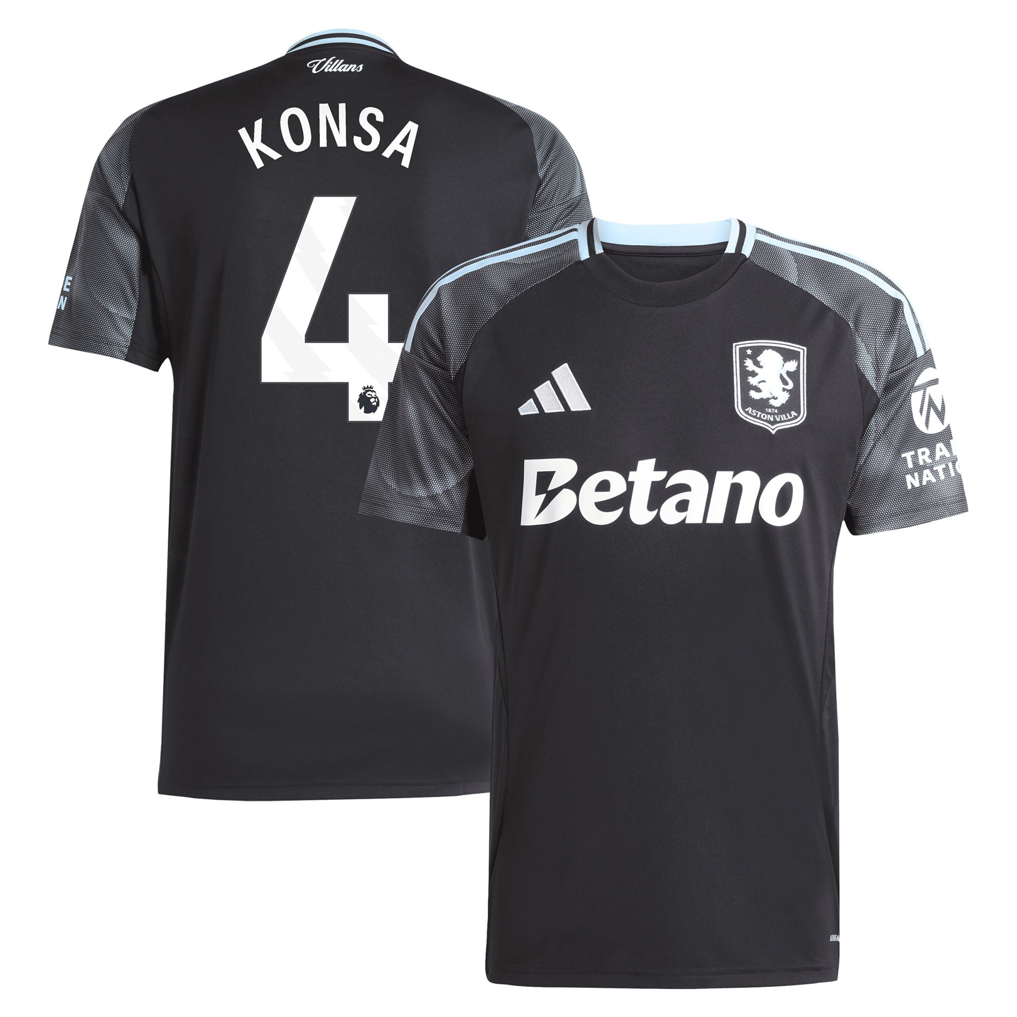 Explore the aston villa adidas away shirt 2025-26 with konsa 4 printing Collection of Aston Villa jerseys. Authentic, high-quality football shirts for every supporter, available worldwide.