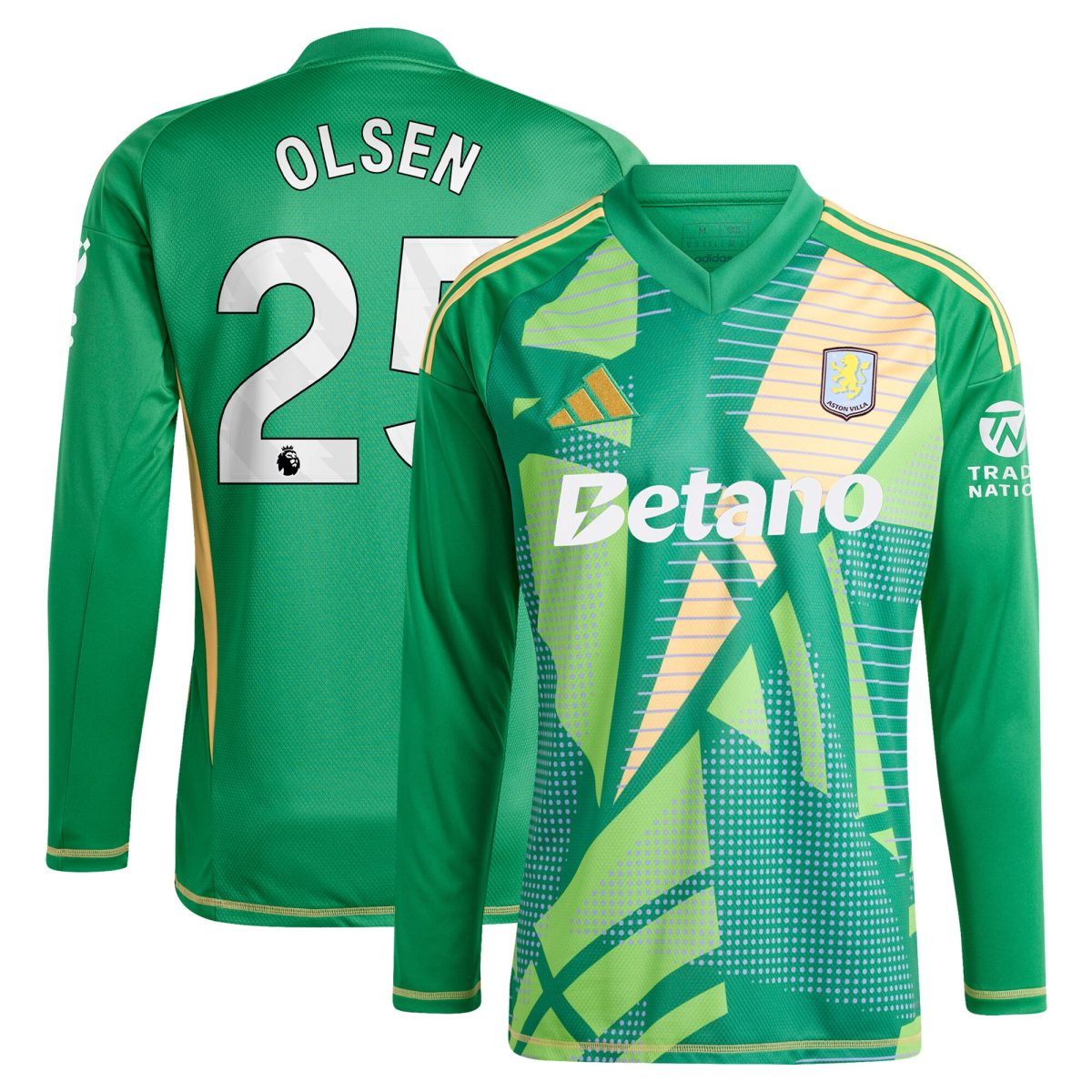 Explore the aston villa adidas goalkeeper shirt 2024-25 – long sleeve with olsen 25 printing Collection of Aston Villa jerseys. Authentic, high-quality football shirts for every supporter, available worldwide.