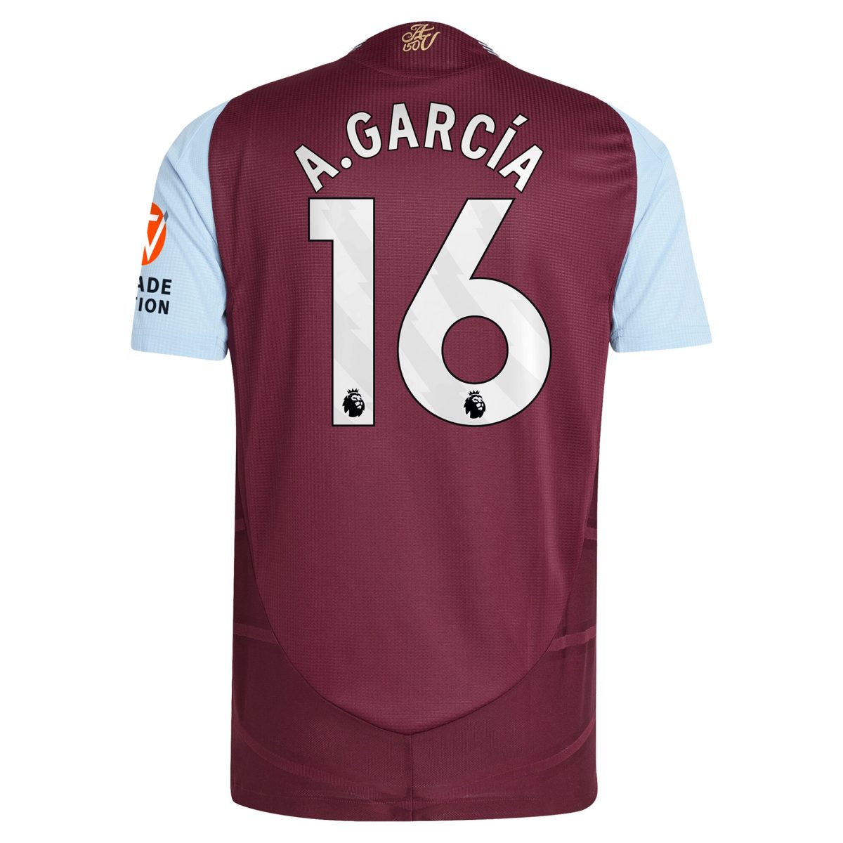 Explore the aston villa adidas home authentic shirt 2024-25 with a.garcía 16 printing Collection of Aston Villa jerseys. Authentic, high-quality football shirts for every supporter, available worldwide.