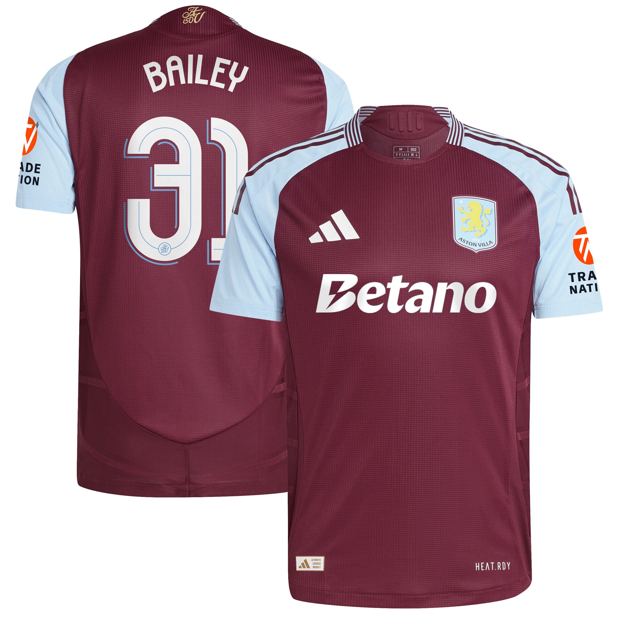 Explore the aston villa adidas home authentic shirt 2024-25 with bailey 31 cup printing Collection of Aston Villa jerseys. Authentic, high-quality football shirts for every supporter, available worldwide.