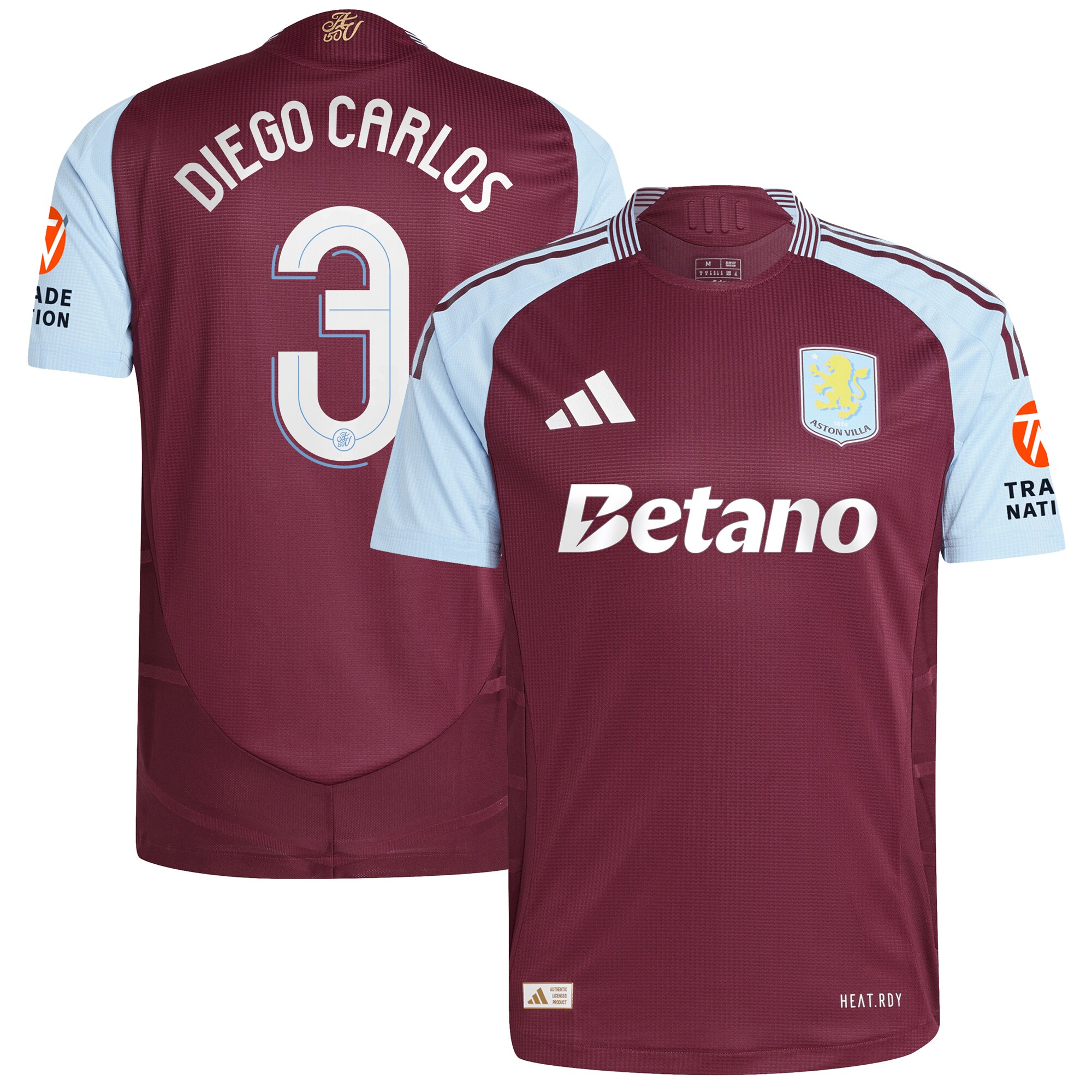 Explore the aston villa adidas home authentic shirt 2024-25 with diego carlos 3 cup printing Collection of Aston Villa jerseys. Authentic, high-quality football shirts for every supporter, available worldwide.