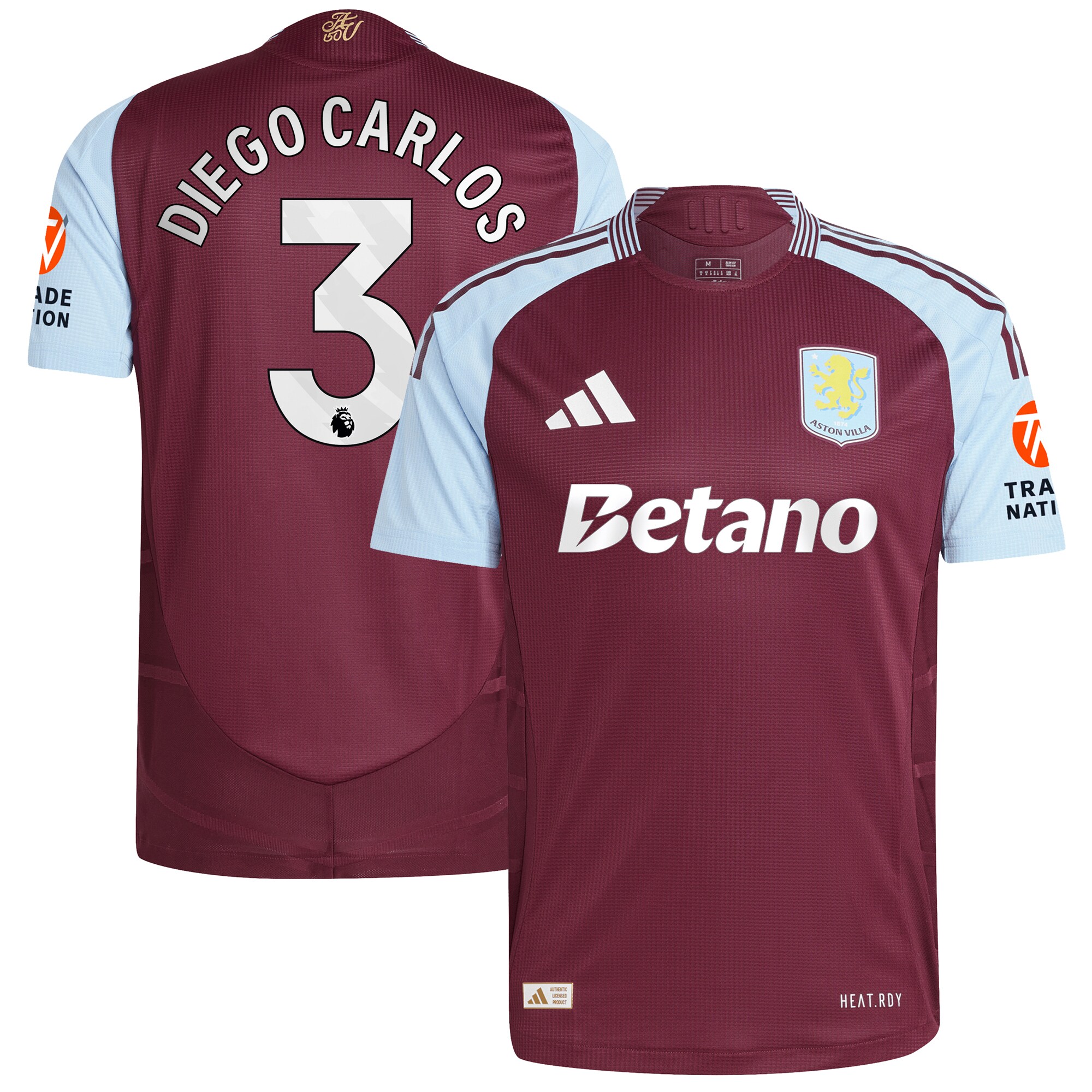 Explore the aston villa adidas home authentic shirt 2024-25 with diego carlos 3 printing Collection of Aston Villa jerseys. Authentic, high-quality football shirts for every supporter, available worldwide.