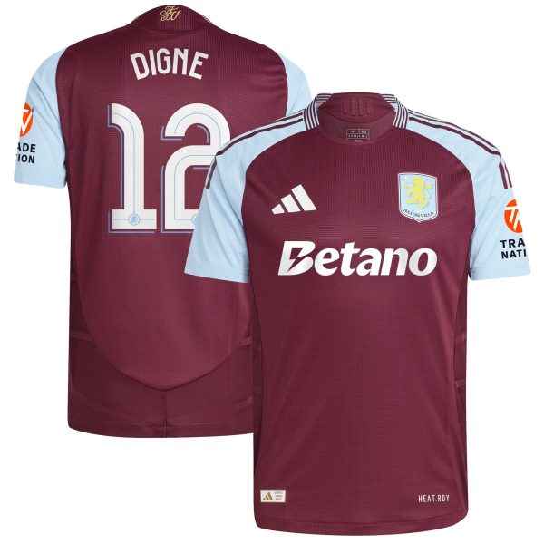 Explore the aston villa adidas home authentic shirt 2024-25 with digne 12 cup printing Collection of Aston Villa jerseys. Authentic, high-quality football shirts for every supporter, available worldwide.