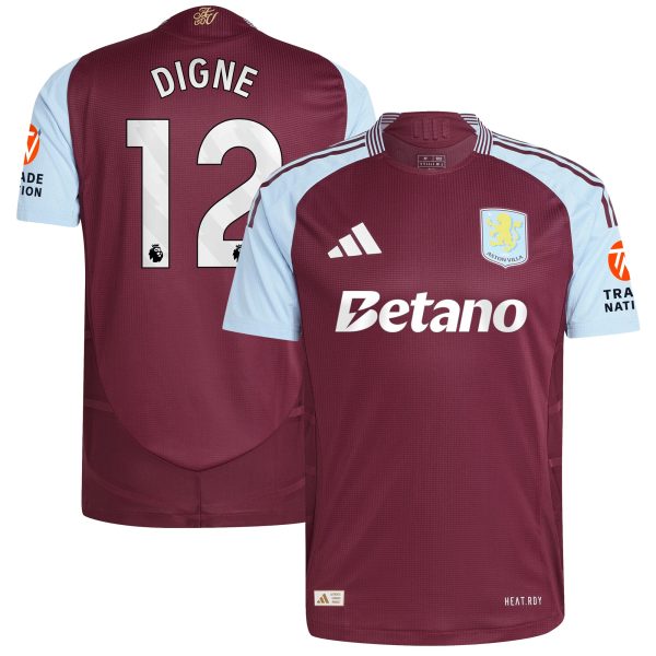 Explore the aston villa adidas home authentic shirt 2024-25 with digne 12 printing Collection of Aston Villa jerseys. Authentic, high-quality football shirts for every supporter, available worldwide.