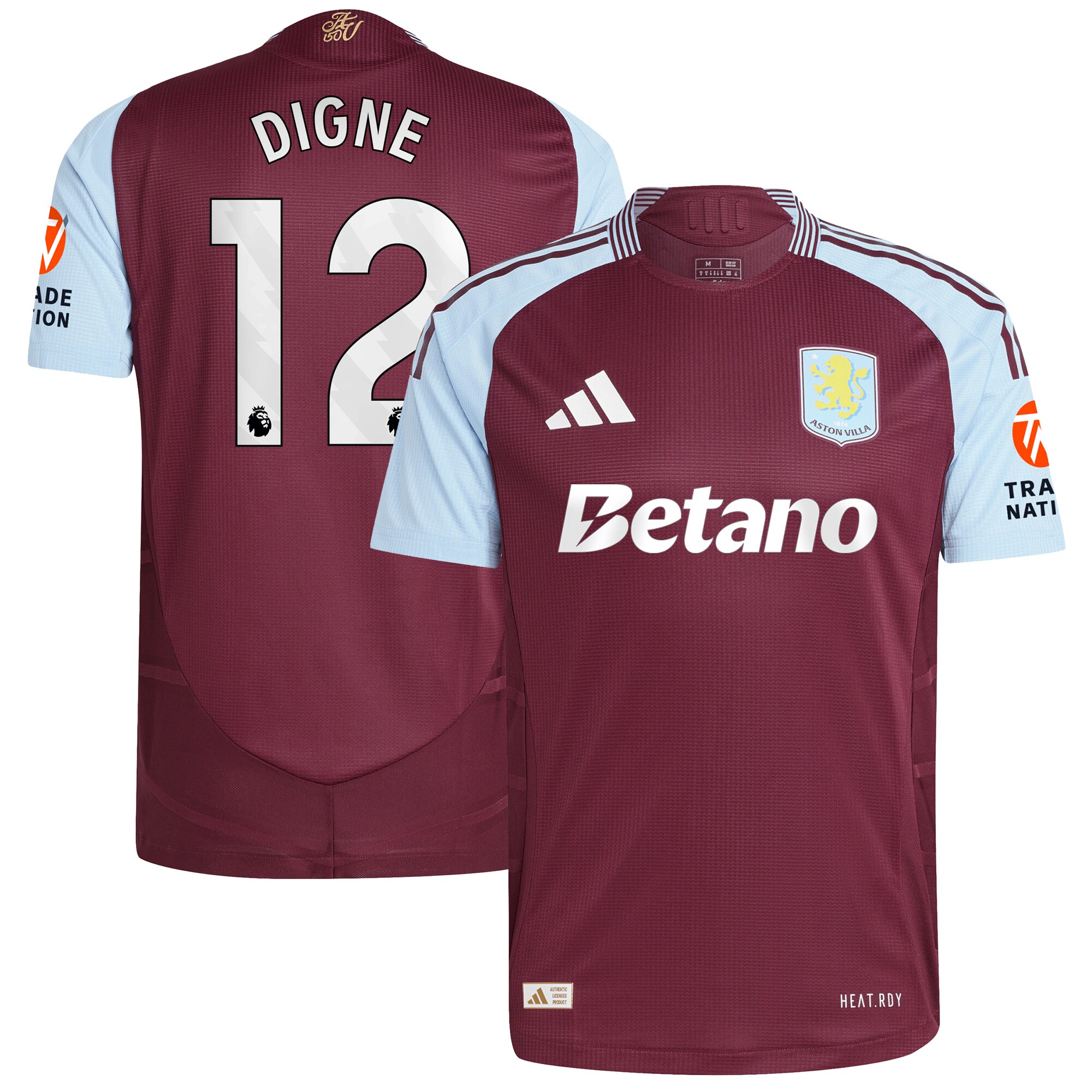 Explore the aston villa adidas home authentic shirt 2024-25 with digne 12 printing Collection of Aston Villa jerseys. Authentic, high-quality football shirts for every supporter, available worldwide.