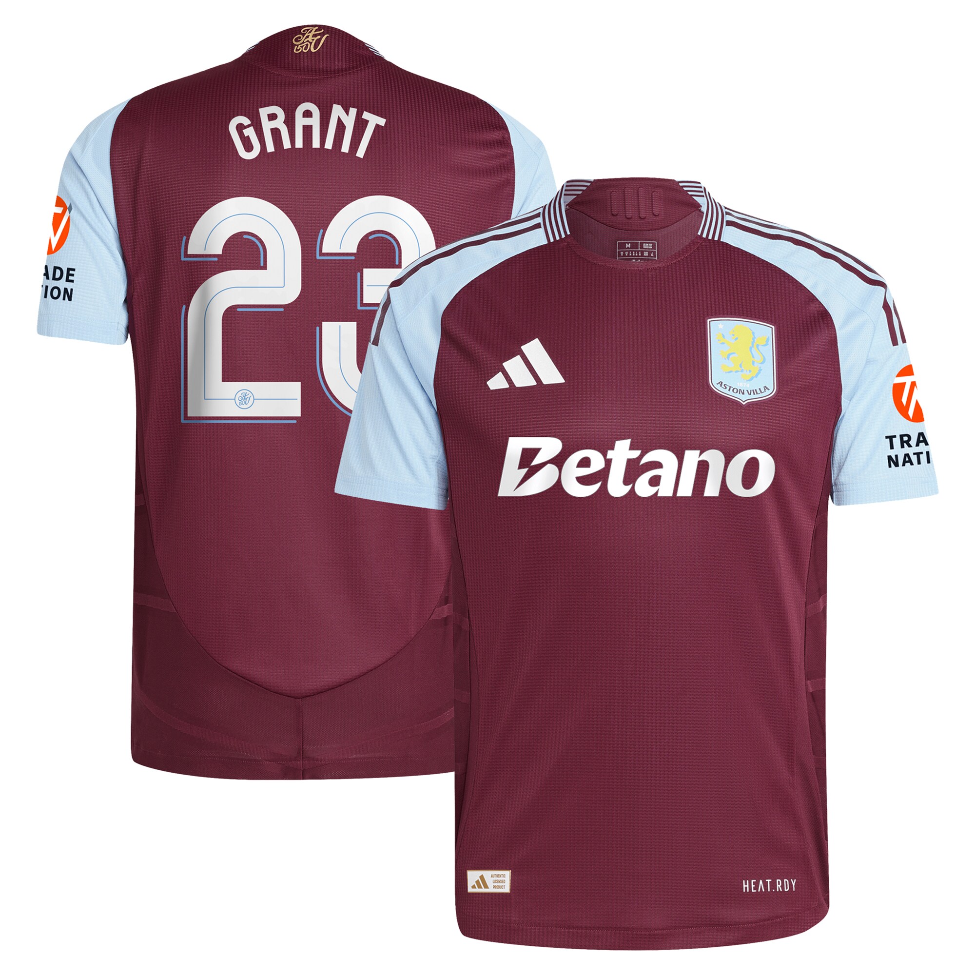 Explore the aston villa adidas home authentic shirt 2024-25 with grant 23 cup printing Collection of Aston Villa jerseys. Authentic, high-quality football shirts for every supporter, available worldwide.