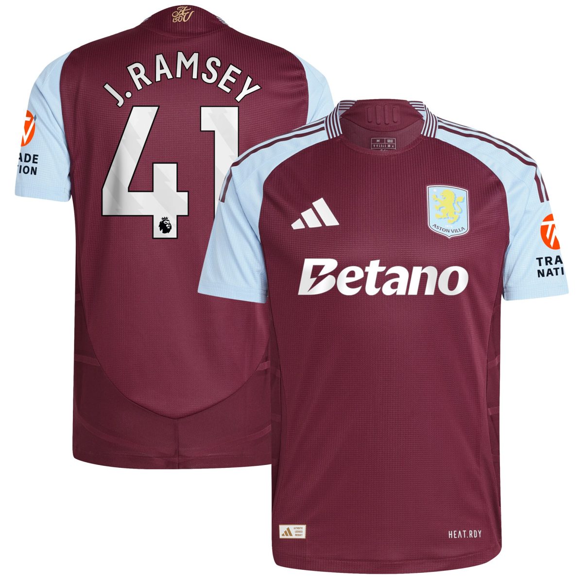 Explore the aston villa adidas home authentic shirt 2024-25 with j. ramsey 41 printing Collection of Aston Villa jerseys. Authentic, high-quality football shirts for every supporter, available worldwide.