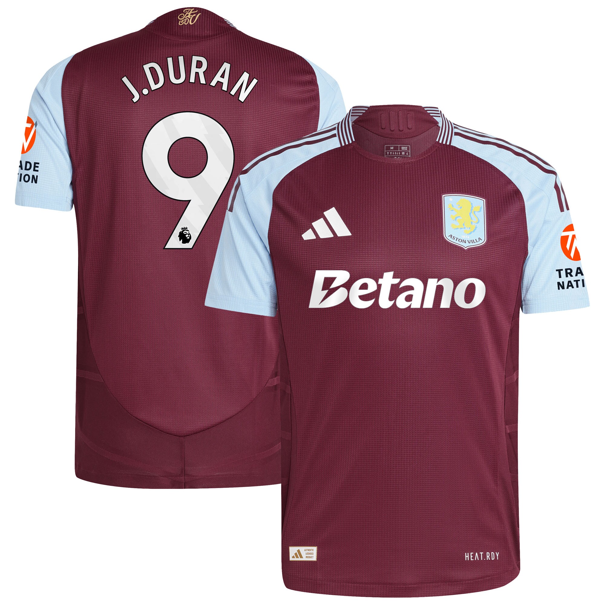 Explore the aston villa adidas home authentic shirt 2024-25 with j.duran 9 printing Collection of Aston Villa jerseys. Authentic, high-quality football shirts for every supporter, available worldwide.