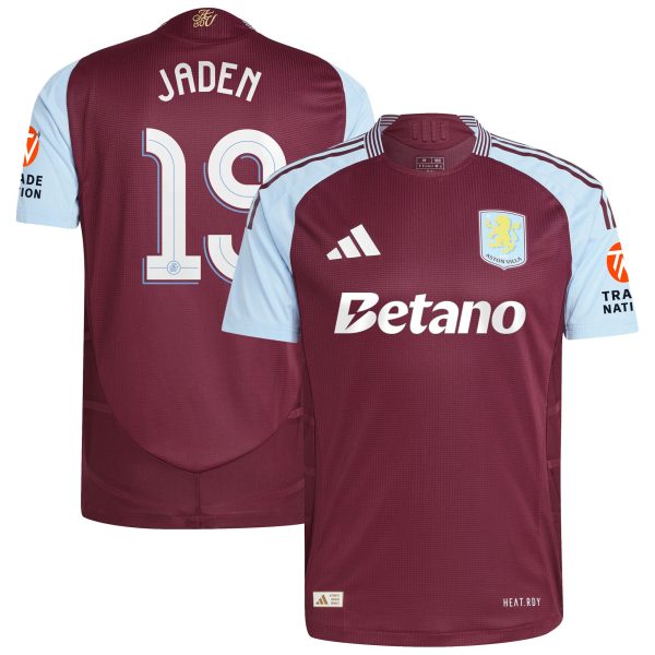 Explore the aston villa adidas home authentic shirt 2024-25 with jaden 19 cup printing Collection of Aston Villa jerseys. Authentic, high-quality football shirts for every supporter, available worldwide.