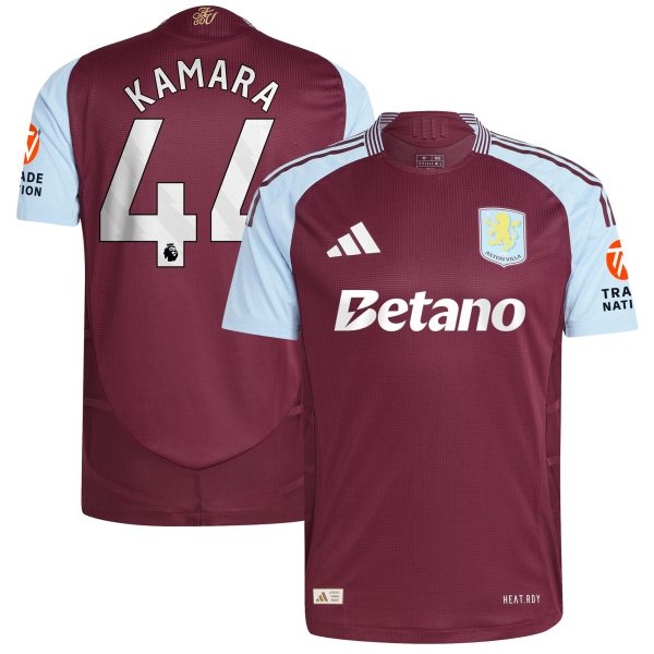 Explore the aston villa adidas home authentic shirt 2024-25 with kamara 44 printing Collection of Aston Villa jerseys. Authentic, high-quality football shirts for every supporter, available worldwide.