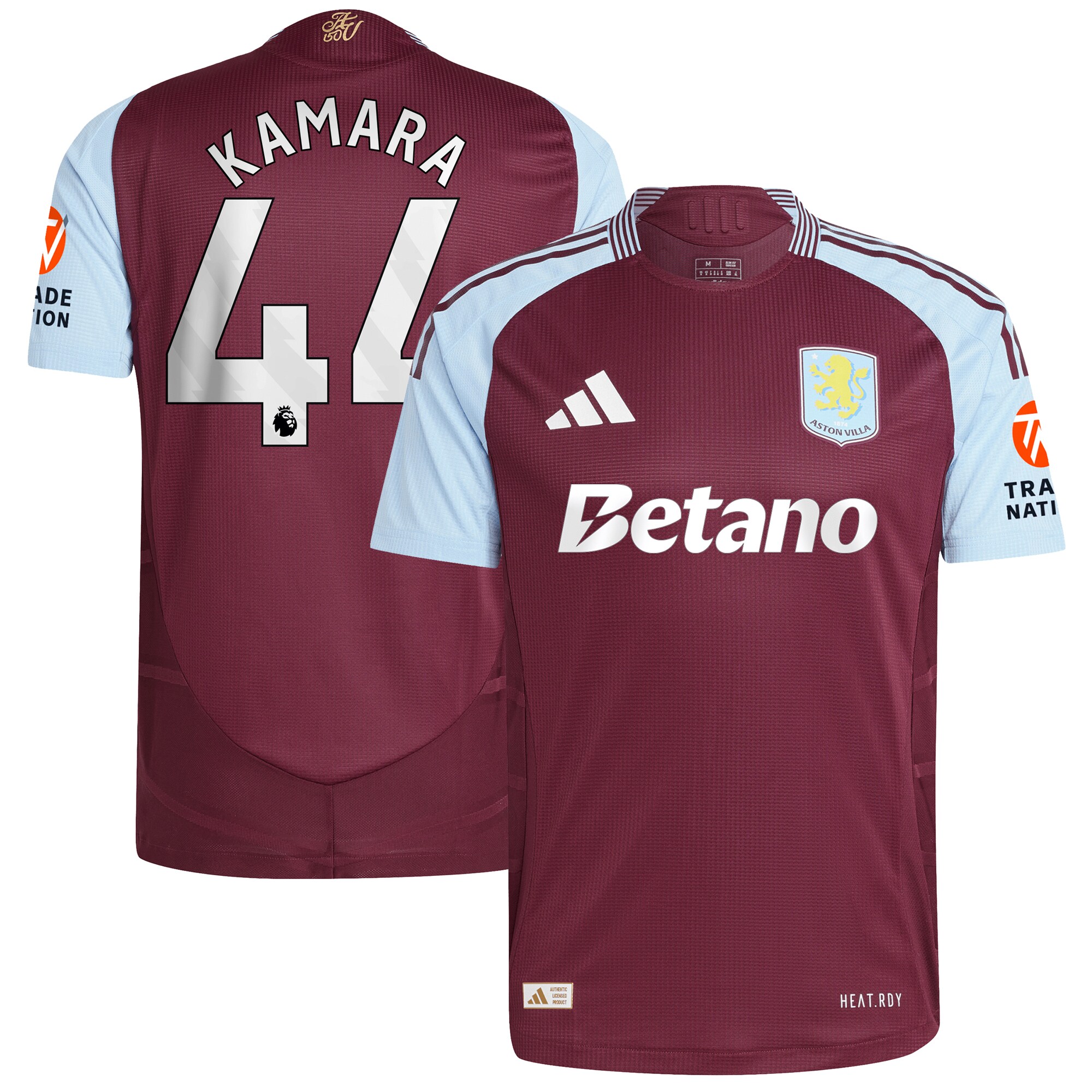 Explore the aston villa adidas home authentic shirt 2024-25 with kamara 44 printing Collection of Aston Villa jerseys. Authentic, high-quality football shirts for every supporter, available worldwide.