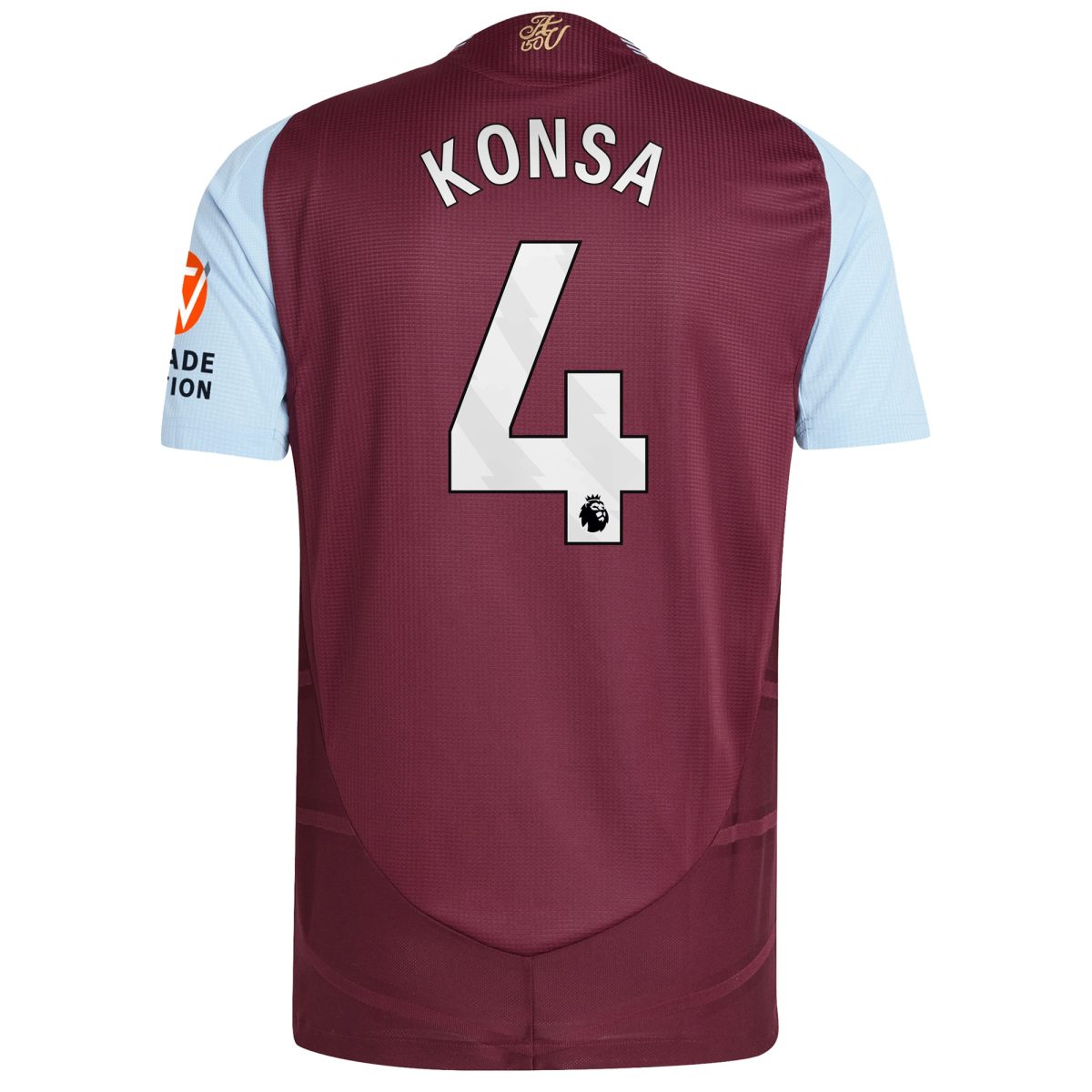 Explore the aston villa adidas home authentic shirt 2024-25 with konsa 4 printing Collection of Aston Villa jerseys. Authentic, high-quality football shirts for every supporter, available worldwide.