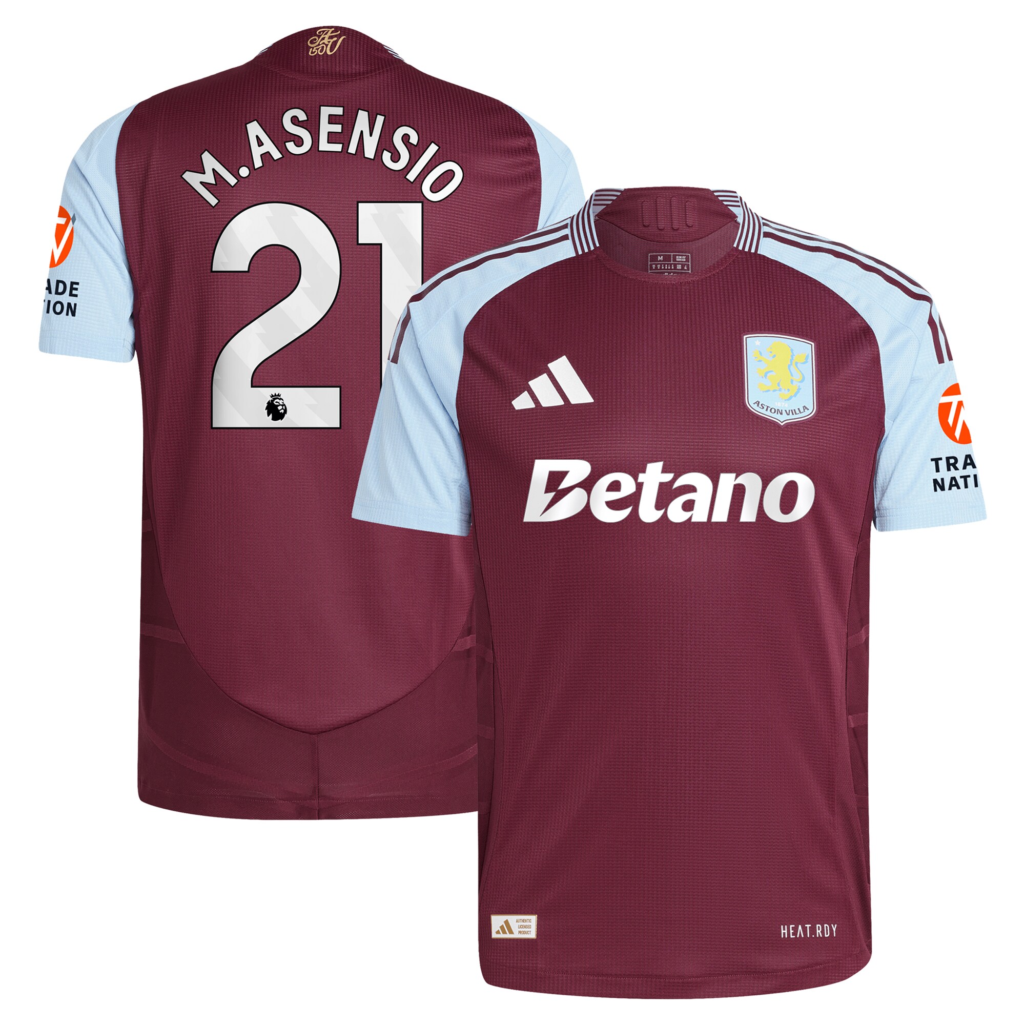 Explore the aston villa adidas home authentic shirt 2024-25 with m.asensio 21 printing Collection of Aston Villa jerseys. Authentic, high-quality football shirts for every supporter, available worldwide.