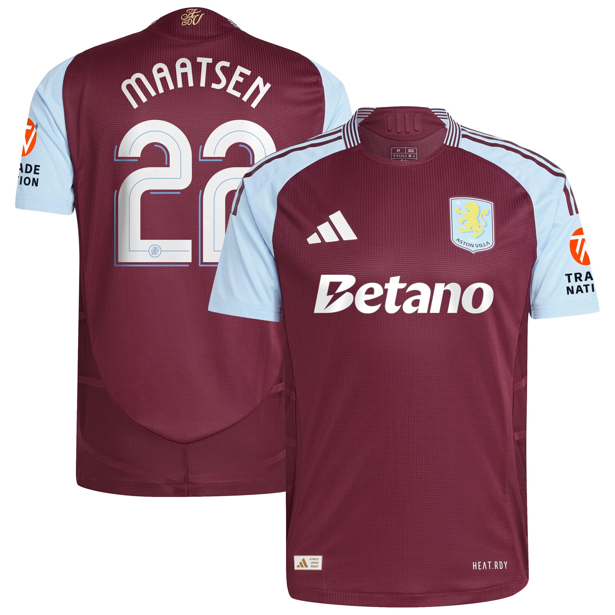 Explore the aston villa adidas home authentic shirt 2024-25 with maatsen 22 cup printing Collection of Aston Villa jerseys. Authentic, high-quality football shirts for every supporter, available worldwide.
