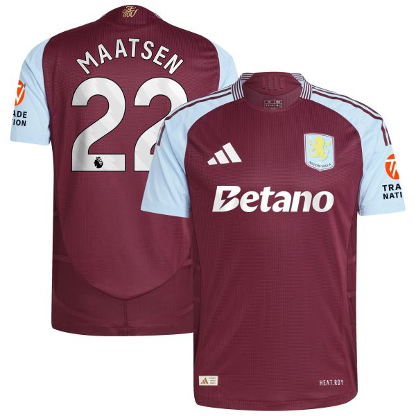 Explore the aston villa adidas home authentic shirt 2024-25 with maatsen 22 printing Collection of Aston Villa jerseys. Authentic, high-quality football shirts for every supporter, available worldwide.