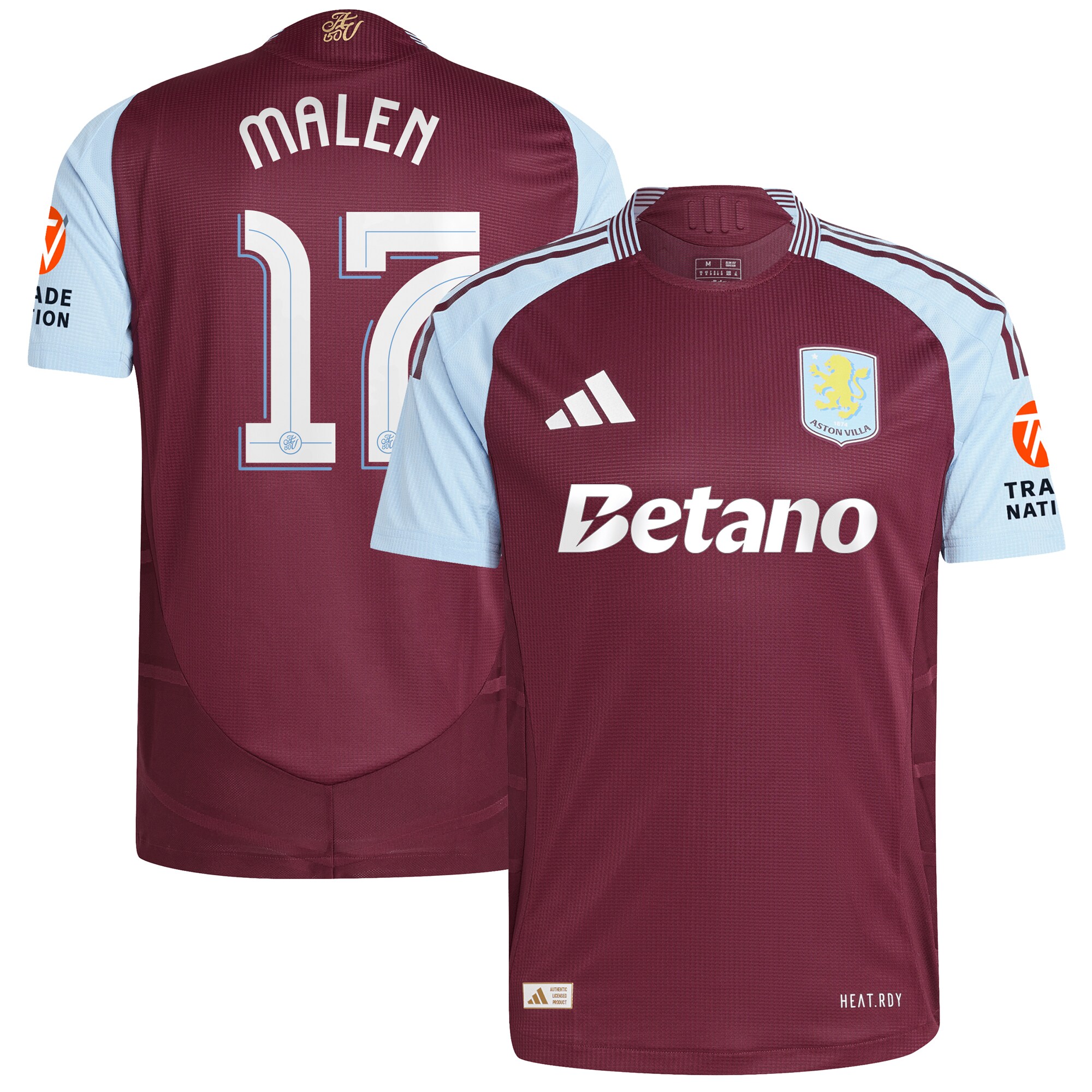 Explore the aston villa adidas home authentic shirt 2024-25 with malen 17 cup printing Collection of Aston Villa jerseys. Authentic, high-quality football shirts for every supporter, available worldwide.