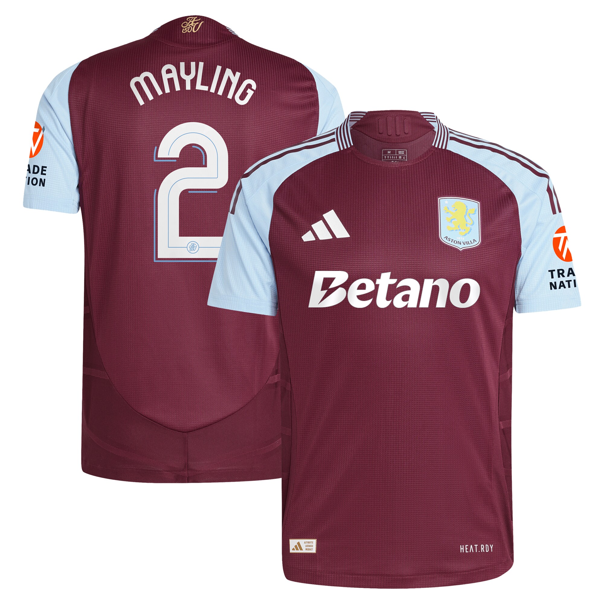 Explore the aston villa adidas home authentic shirt 2024-25 with mayling 2 cup printing Collection of Aston Villa jerseys. Authentic, high-quality football shirts for every supporter, available worldwide.