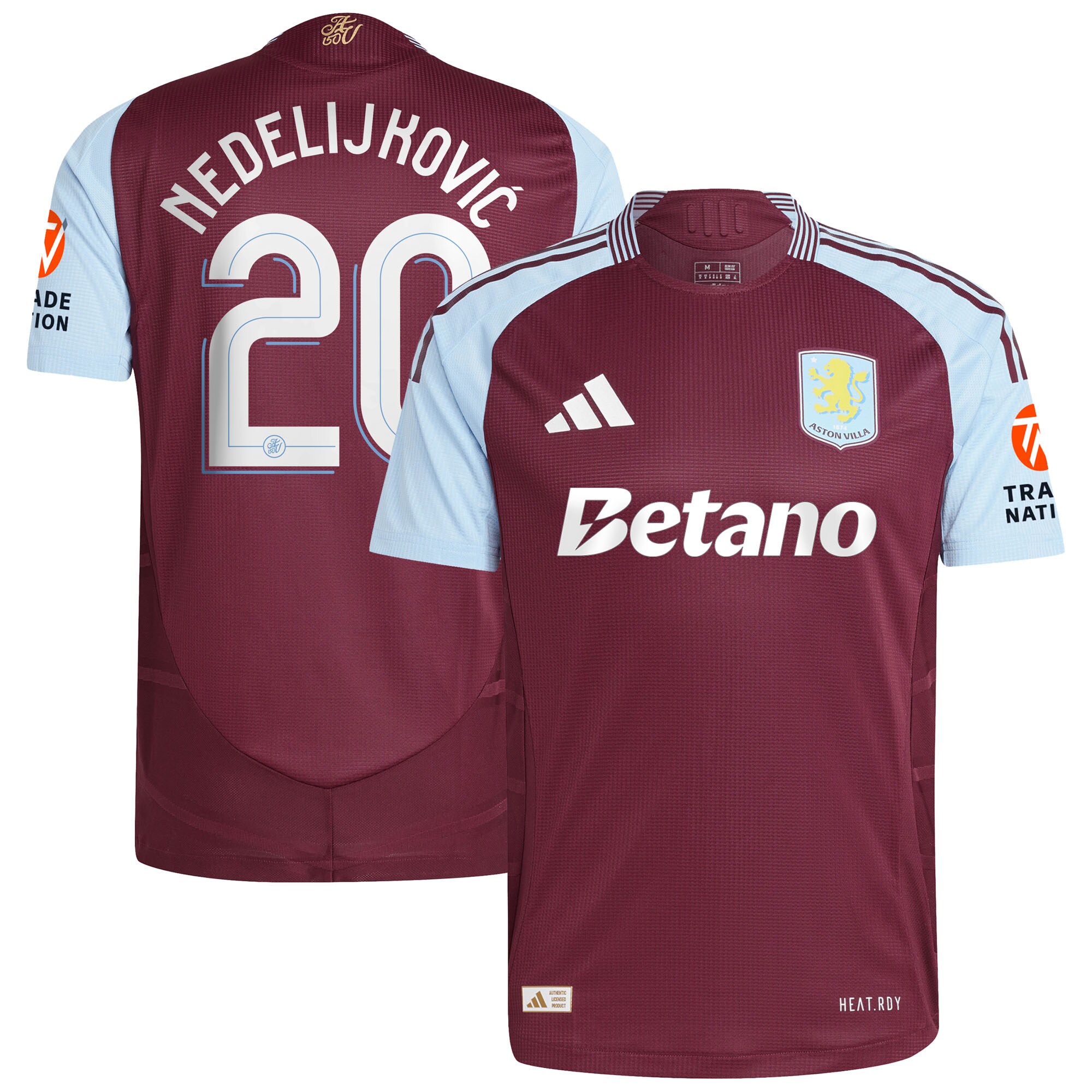 Explore the aston villa adidas home authentic shirt 2024-25 with nedeljković 20 cup printing Collection of Aston Villa jerseys. Authentic, high-quality football shirts for every supporter, available worldwide.