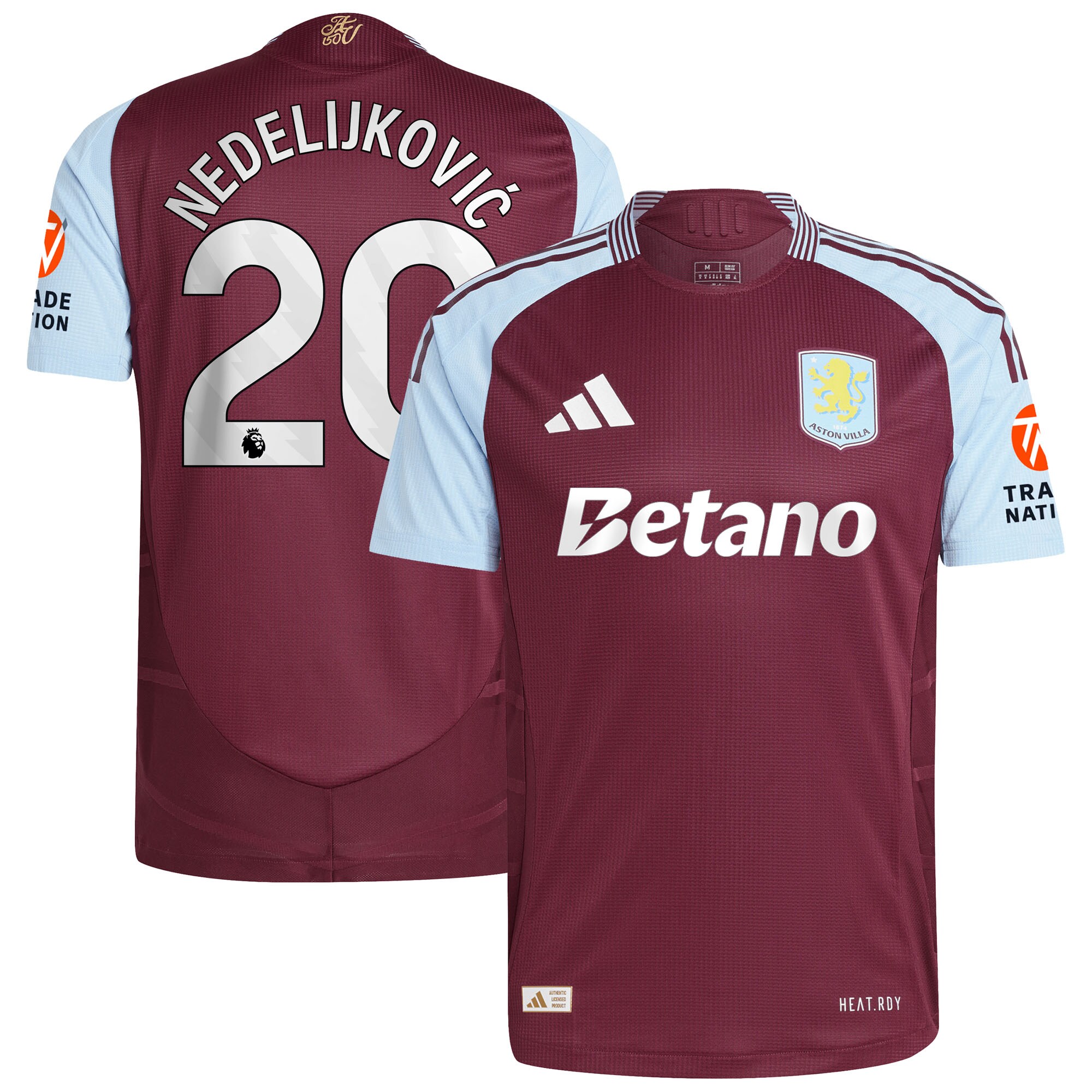 Explore the aston villa adidas home authentic shirt 2024-25 with nedeljković 20 printing Collection of Aston Villa jerseys. Authentic, high-quality football shirts for every supporter, available worldwide.