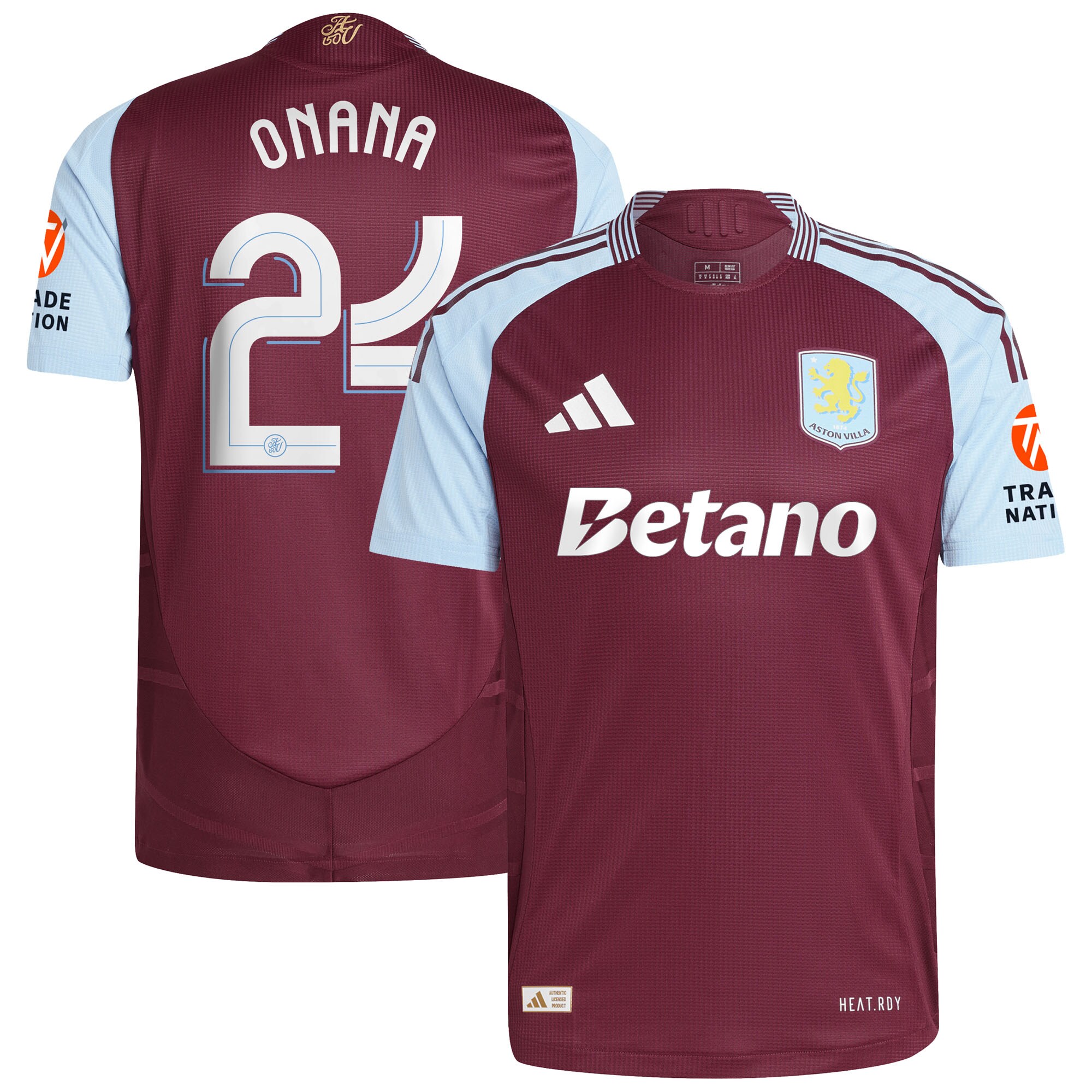 Explore the aston villa adidas home authentic shirt 2024-25 with onana 24 cup printing Collection of Aston Villa jerseys. Authentic, high-quality football shirts for every supporter, available worldwide.