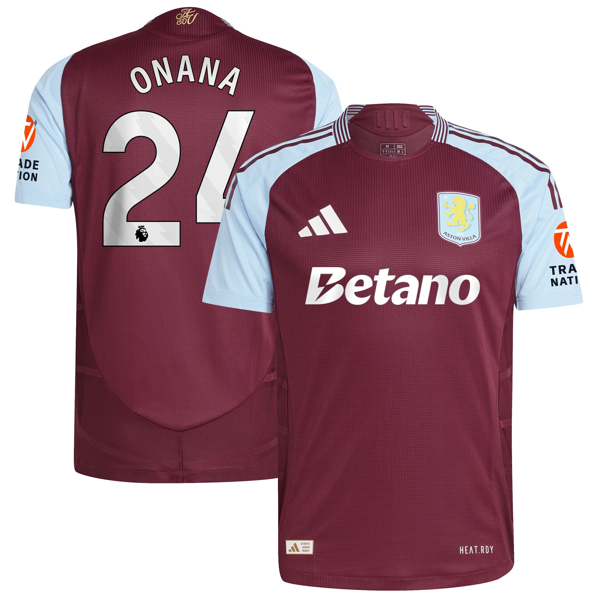 Explore the aston villa adidas home authentic shirt 2024-25 with onana 24 printing Collection of Aston Villa jerseys. Authentic, high-quality football shirts for every supporter, available worldwide.