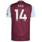 Explore the aston villa adidas home authentic shirt 2024-25 with pau 14 printing Collection of Aston Villa jerseys. Authentic, high-quality football shirts for every supporter, available worldwide.