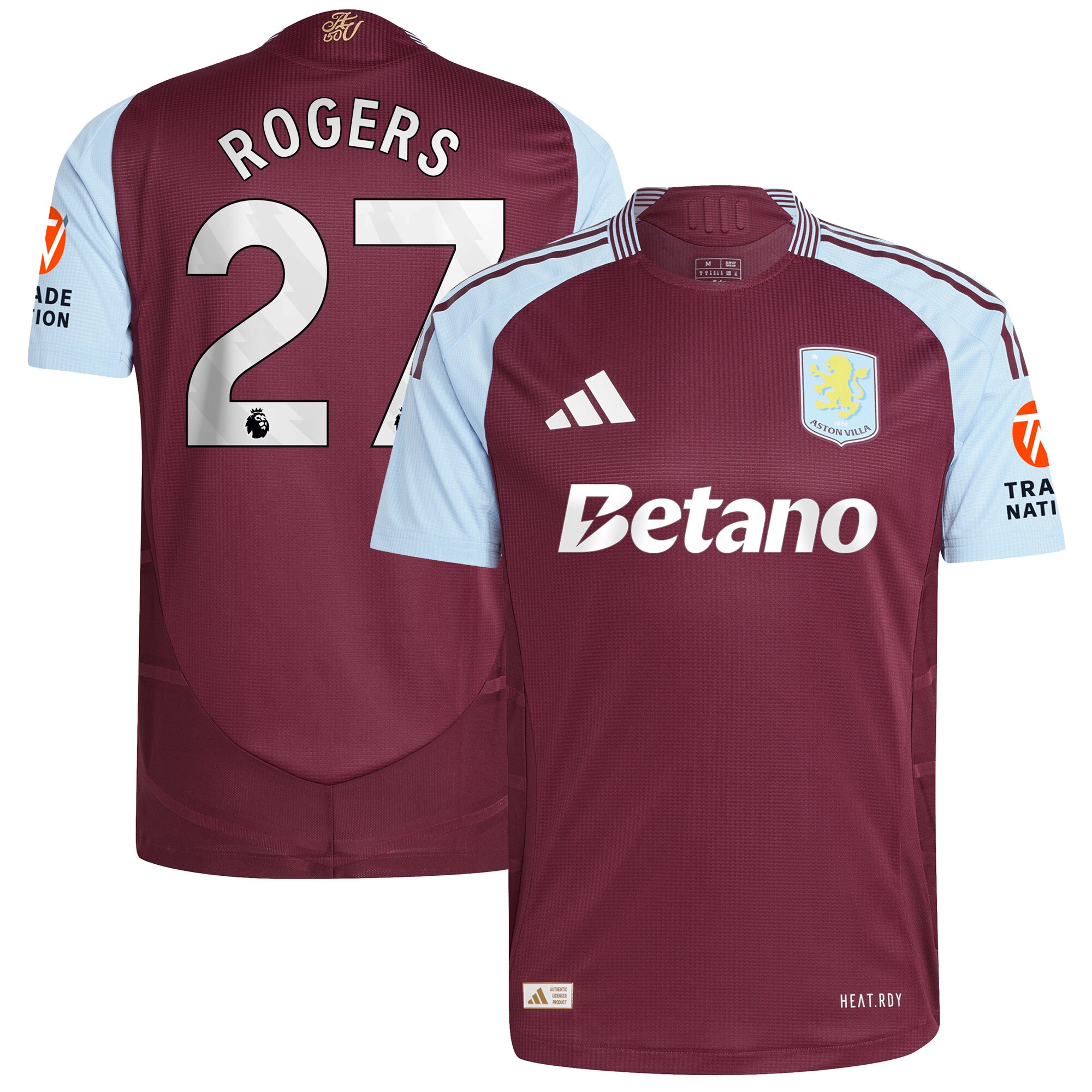 Explore the aston villa adidas home authentic shirt 2024-25 with rogers 27 printing Collection of Aston Villa jerseys. Authentic, high-quality football shirts for every supporter, available worldwide.