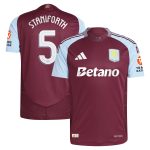 Explore the aston villa adidas home authentic shirt 2024-25 with staniforth 5 cup printing Collection of Aston Villa jerseys. Authentic, high-quality football shirts for every supporter, available worldwide.