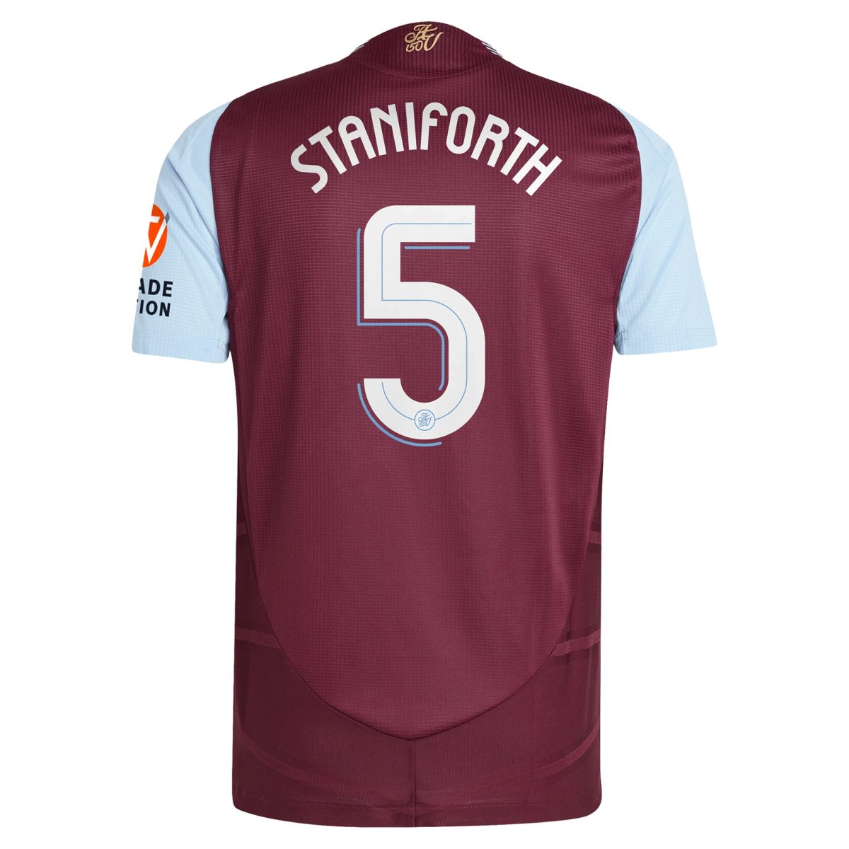 Explore the aston villa adidas home authentic shirt 2024-25 with staniforth 5 cup printing Collection of Aston Villa jerseys. Authentic, high-quality football shirts for every supporter, available worldwide.