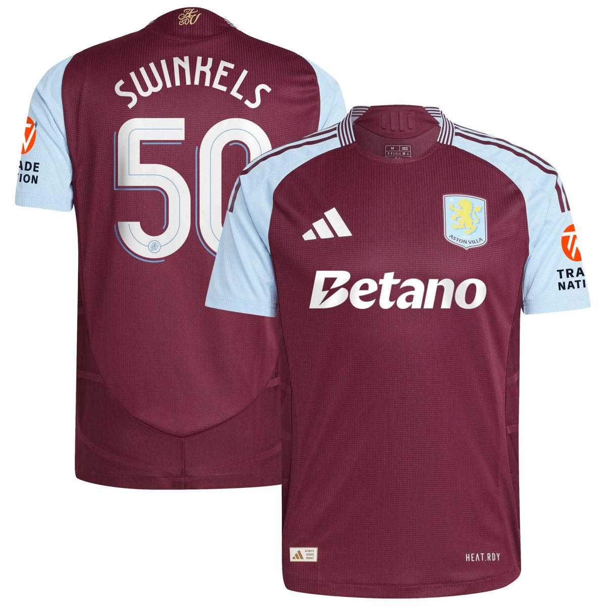 Explore the aston villa adidas home authentic shirt 2024-25 with swinkels 50 cup printing Collection of Aston Villa jerseys. Authentic, high-quality football shirts for every supporter, available worldwide.