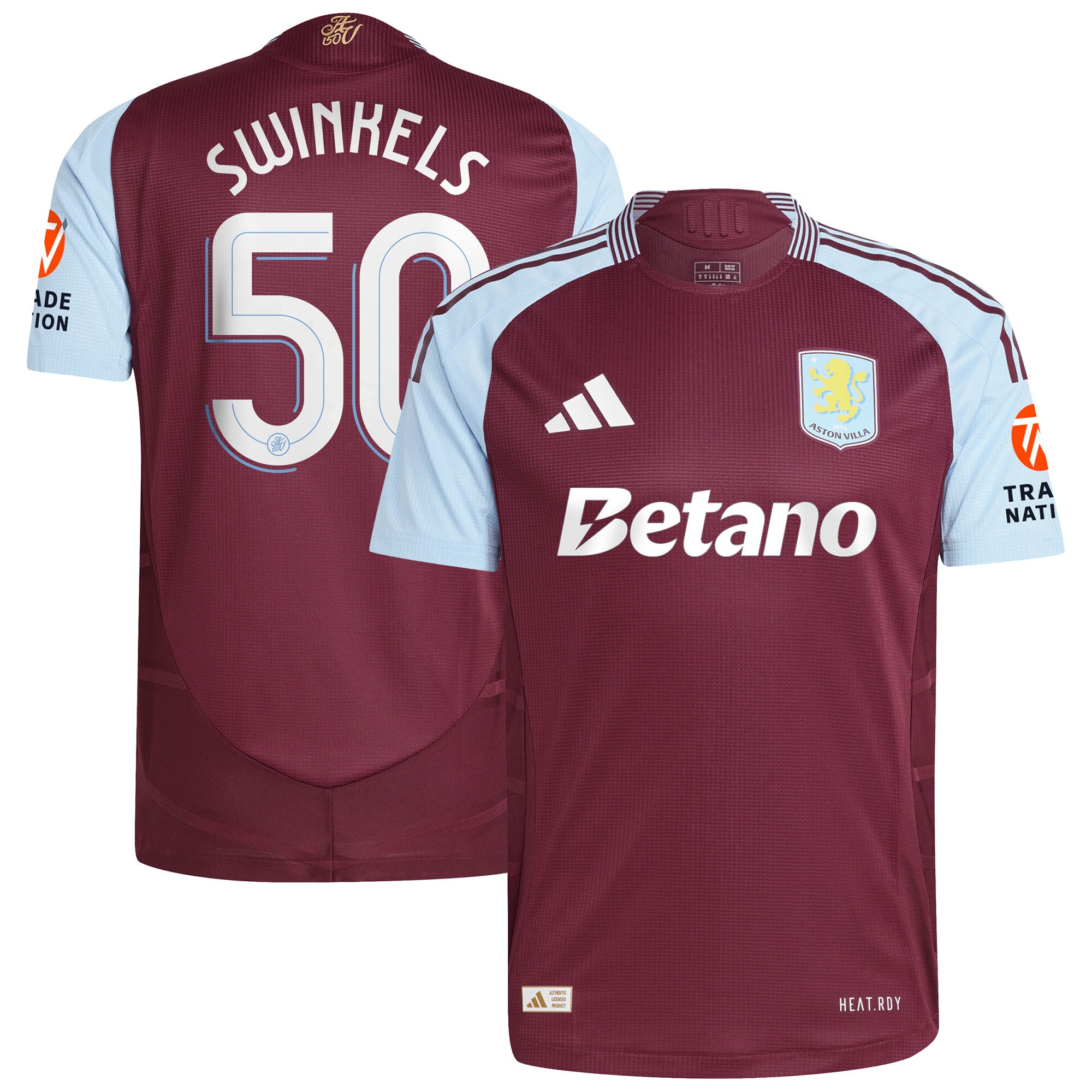 Explore the aston villa adidas home authentic shirt 2024-25 with swinkels 50 cup printing Collection of Aston Villa jerseys. Authentic, high-quality football shirts for every supporter, available worldwide.