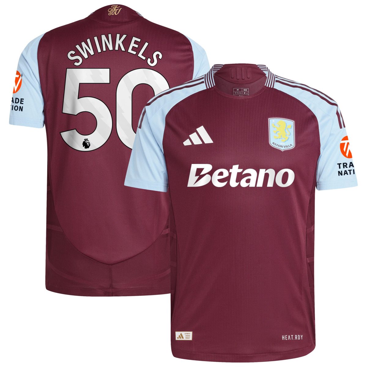 Explore the aston villa adidas home authentic shirt 2024-25 with swinkels 50 printing Collection of Aston Villa jerseys. Authentic, high-quality football shirts for every supporter, available worldwide.