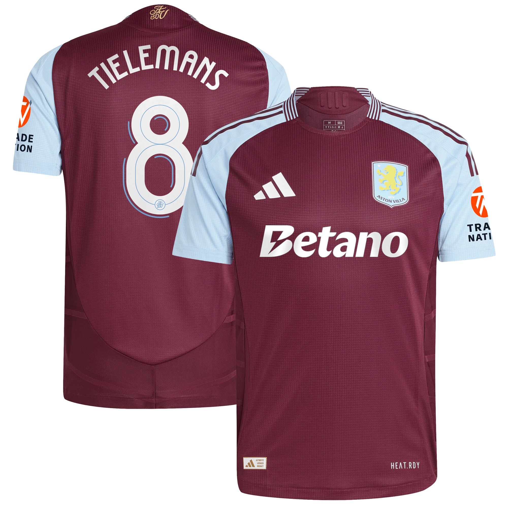 Explore the aston villa adidas home authentic shirt 2024-25 with tielemans 8 cup printing Collection of Aston Villa jerseys. Authentic, high-quality football shirts for every supporter, available worldwide.