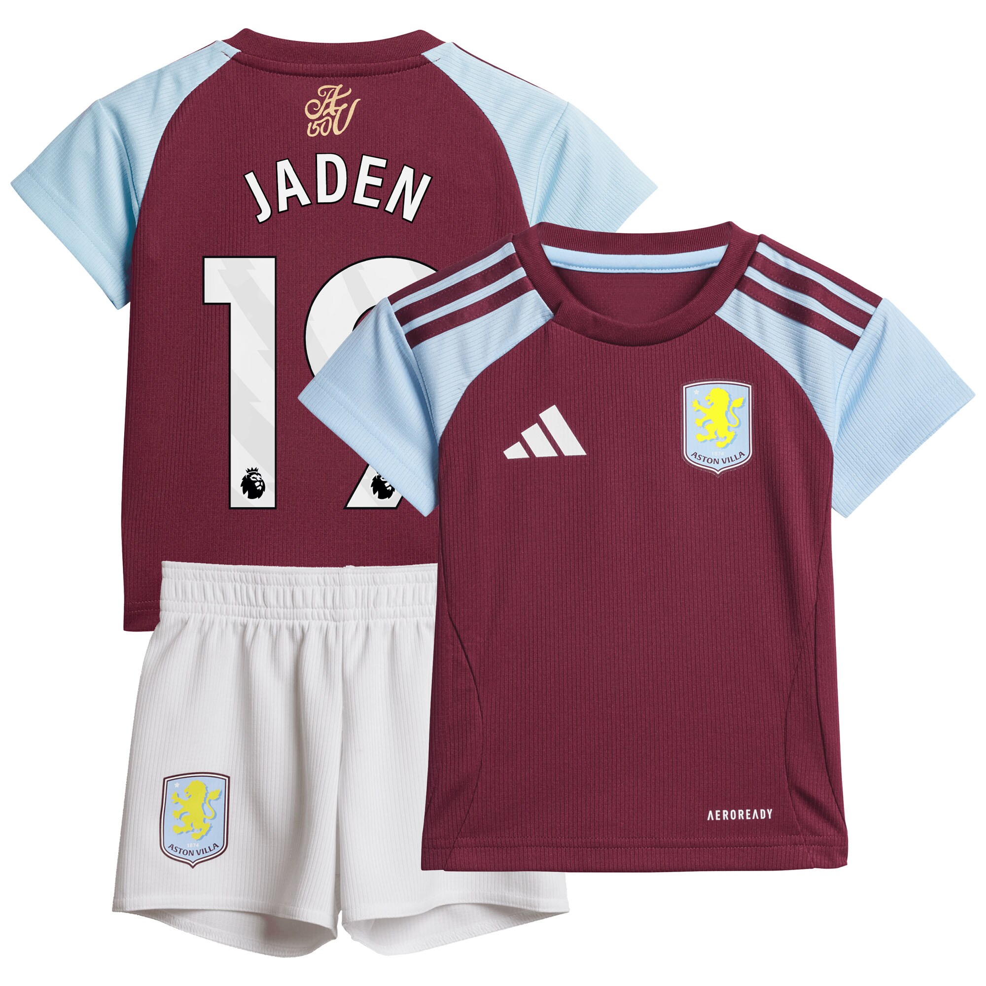 Explore the aston villa adidas home baby kit 2024-25 with jaden 19 printing Collection of Aston Villa jerseys. Authentic, high-quality football shirts for every supporter, available worldwide.