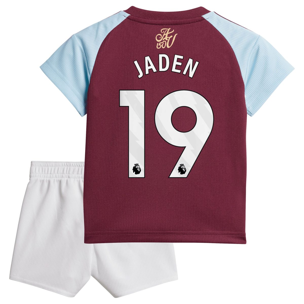 Explore the aston villa adidas home baby kit 2024-25 with jaden 19 printing Collection of Aston Villa jerseys. Authentic, high-quality football shirts for every supporter, available worldwide.