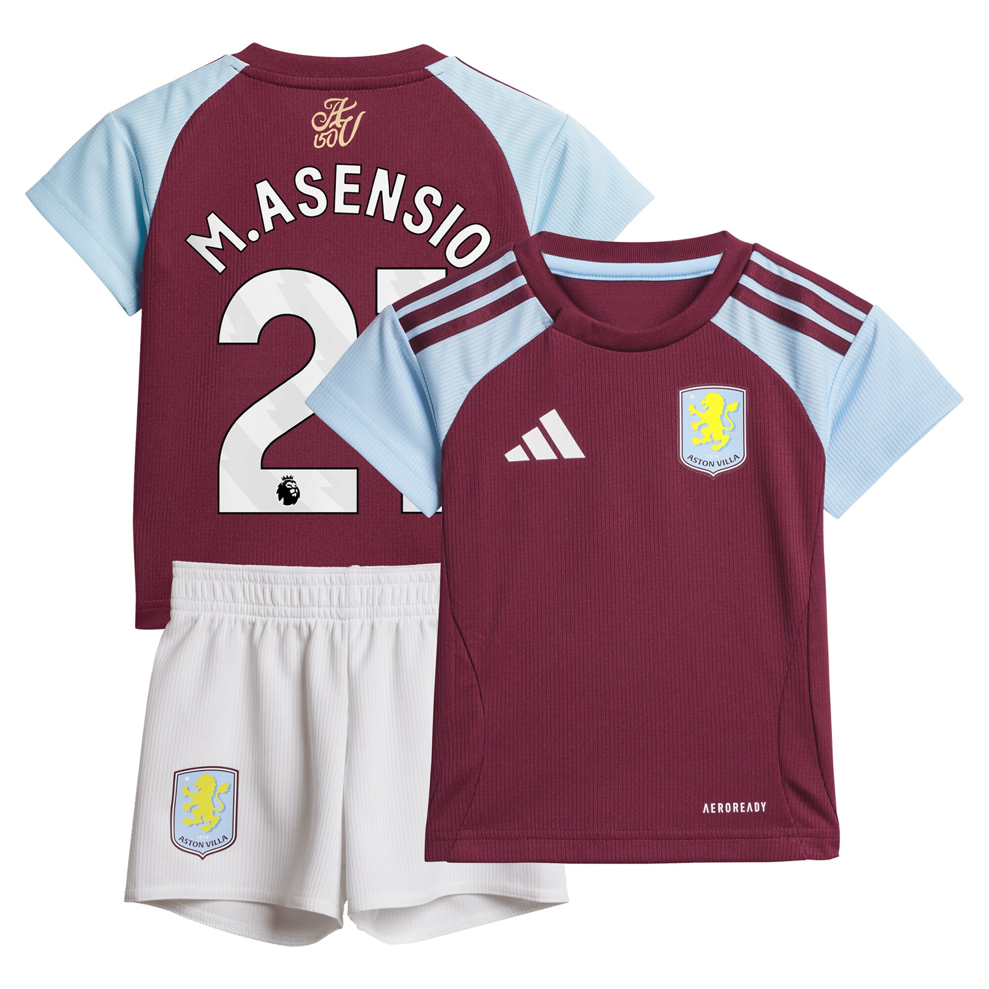 Explore the aston villa adidas home baby kit 2024-25 with m.asensio 21 printing Collection of Aston Villa jerseys. Authentic, high-quality football shirts for every supporter, available worldwide.