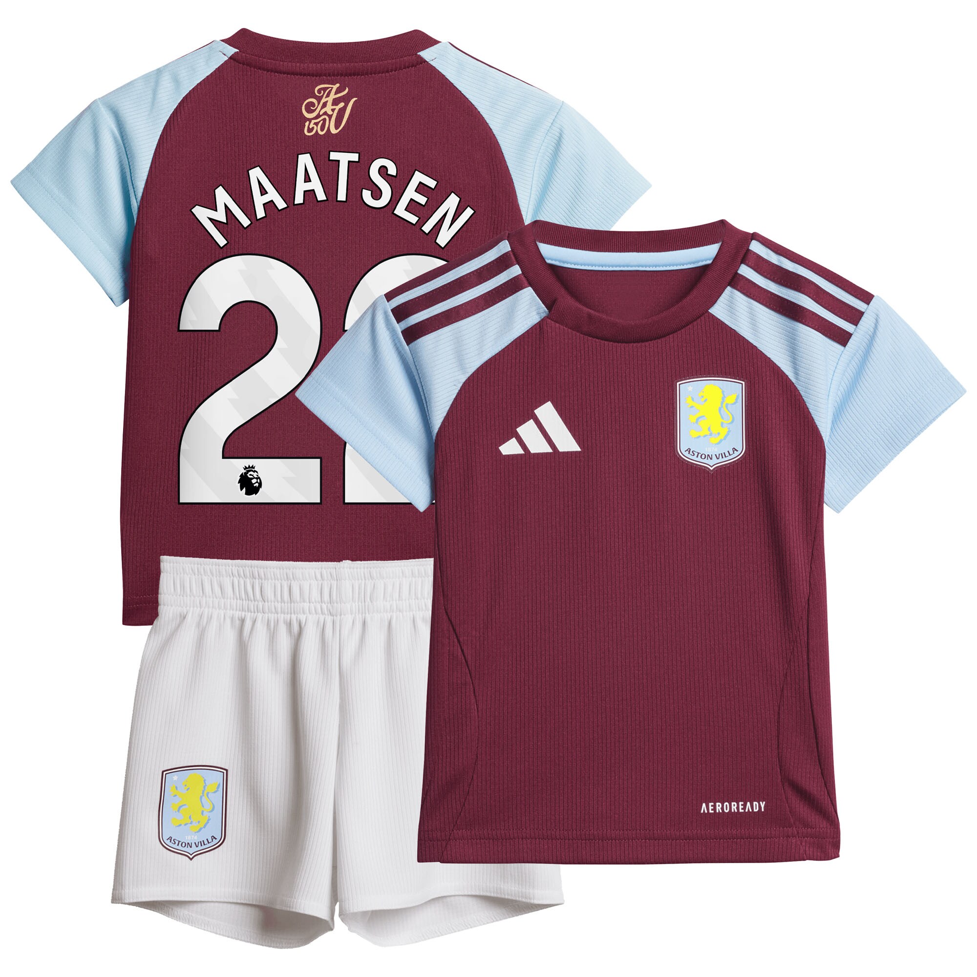 Explore the aston villa adidas home baby kit 2024-25 with maatsen 22 printing Collection of Aston Villa jerseys. Authentic, high-quality football shirts for every supporter, available worldwide.