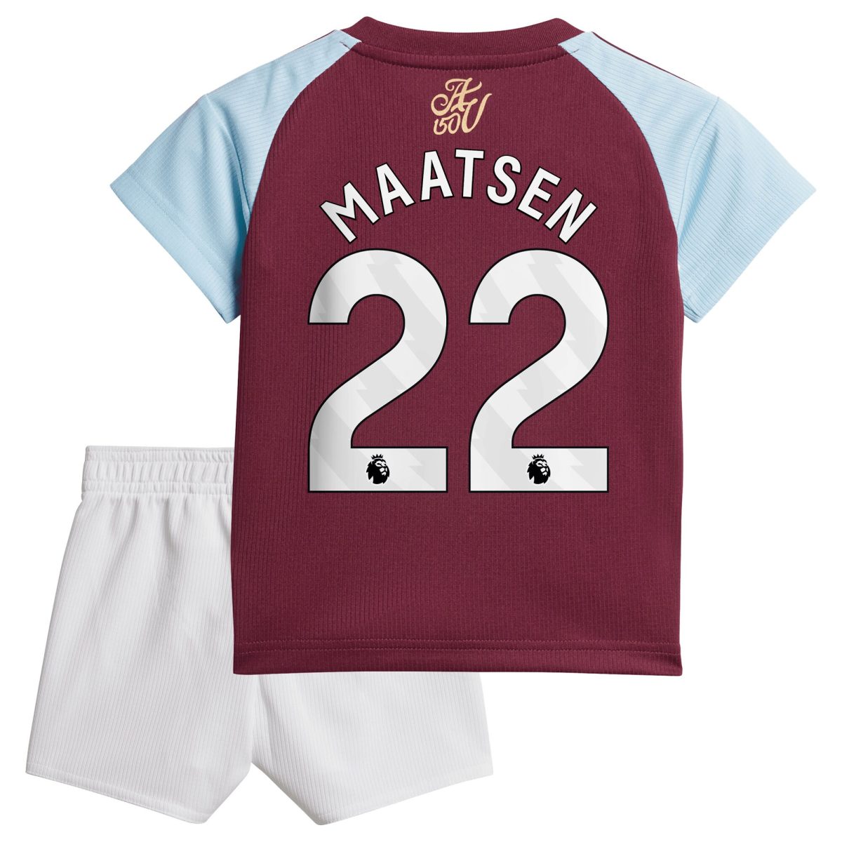 Explore the aston villa adidas home baby kit 2024-25 with maatsen 22 printing Collection of Aston Villa jerseys. Authentic, high-quality football shirts for every supporter, available worldwide.