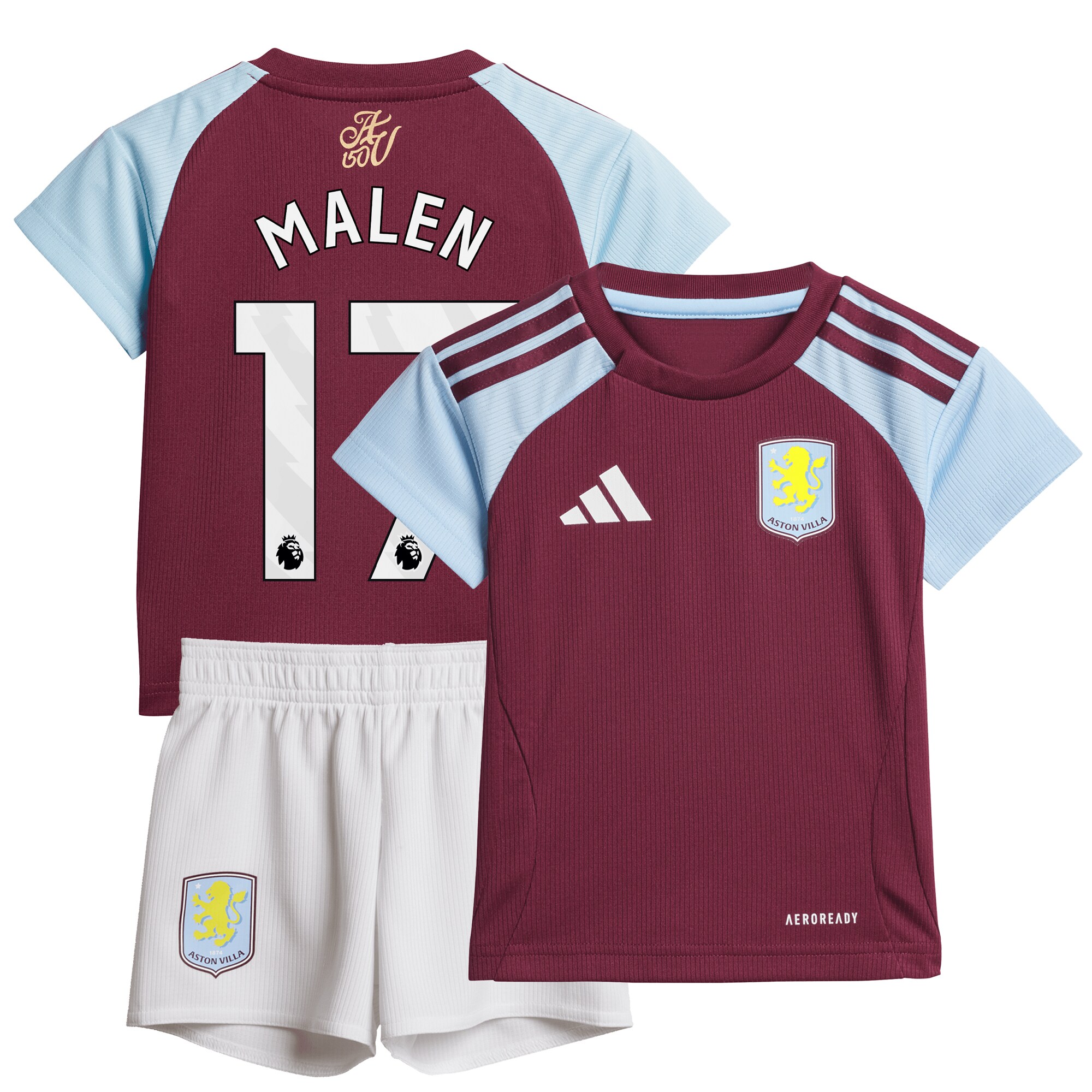 Explore the aston villa adidas home baby kit 2024-25 with malen 17 printing Collection of Aston Villa jerseys. Authentic, high-quality football shirts for every supporter, available worldwide.