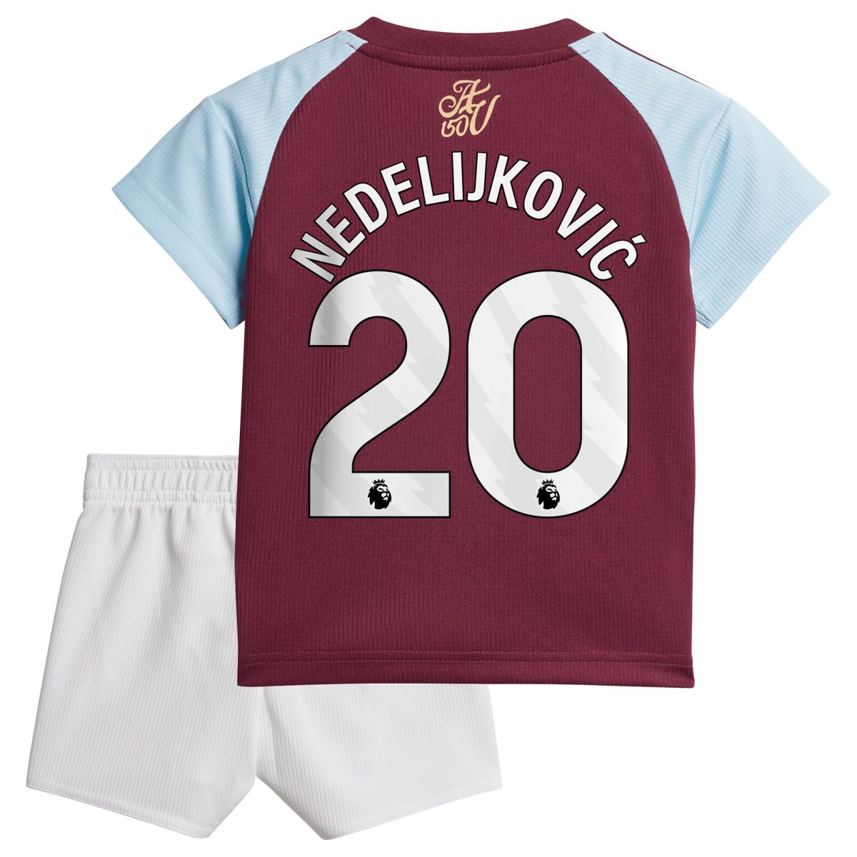 Explore the aston villa adidas home baby kit 2024-25 with nedeljković 20 printing Collection of Aston Villa jerseys. Authentic, high-quality football shirts for every supporter, available worldwide.
