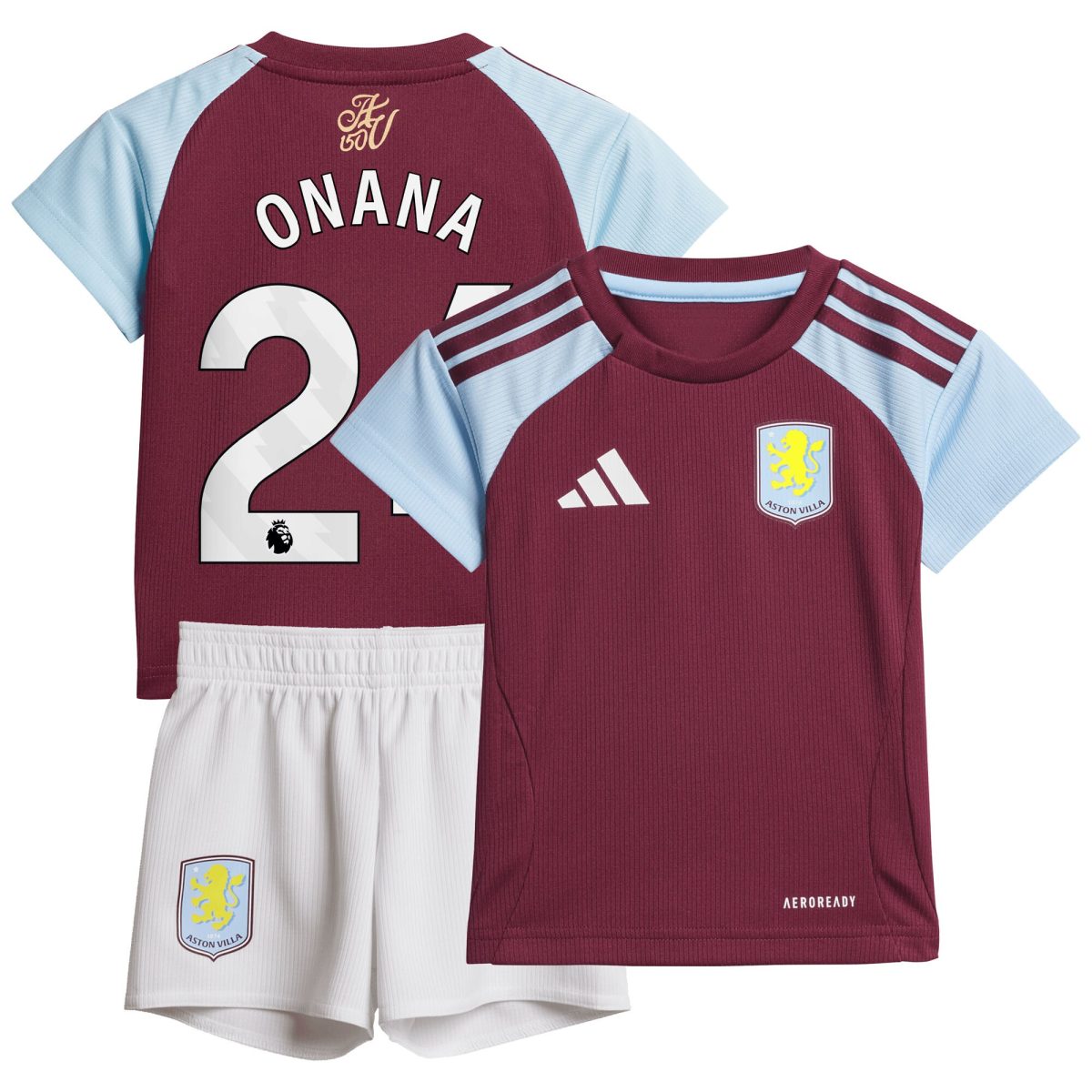 Explore the aston villa adidas home baby kit 2024-25 with onana 24 printing Collection of Aston Villa jerseys. Authentic, high-quality football shirts for every supporter, available worldwide.