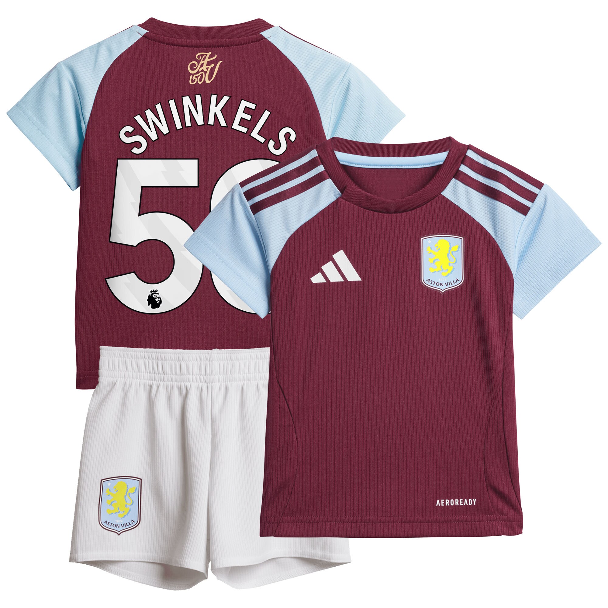 Explore the aston villa adidas home baby kit 2024-25 with swinkels 50 printing Collection of Aston Villa jerseys. Authentic, high-quality football shirts for every supporter, available worldwide.