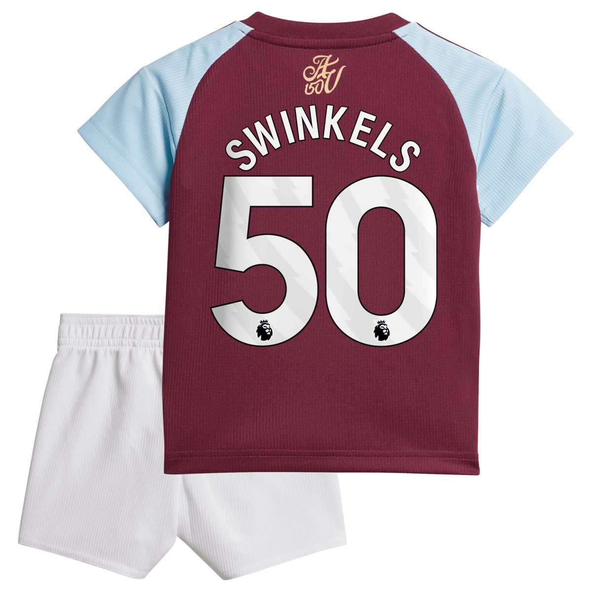Explore the aston villa adidas home baby kit 2024-25 with swinkels 50 printing Collection of Aston Villa jerseys. Authentic, high-quality football shirts for every supporter, available worldwide.