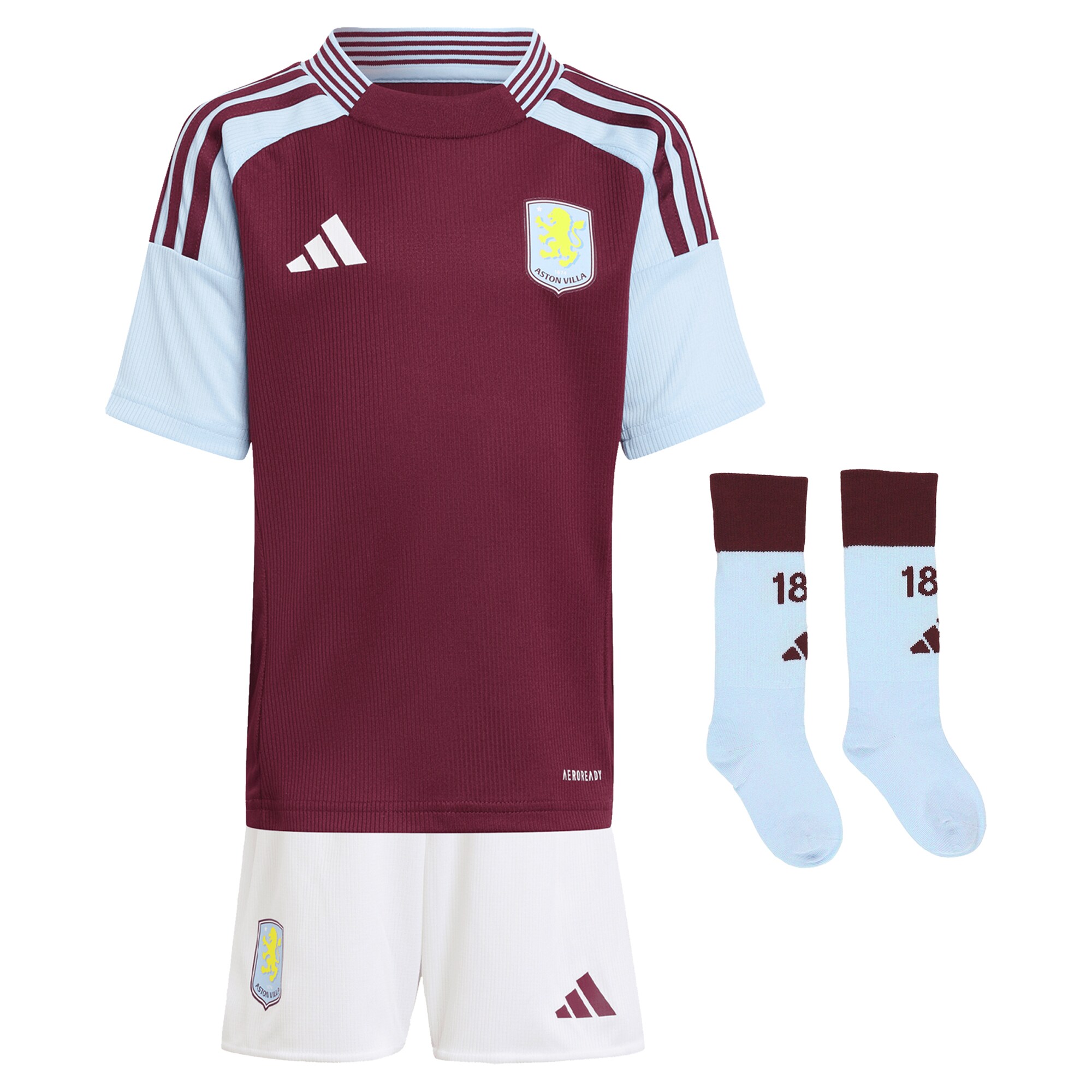 Explore the aston villa adidas home mini kit 2024-25 with a.garcía 16 printing Collection of Aston Villa jerseys. Authentic, high-quality football shirts for every supporter, available worldwide.