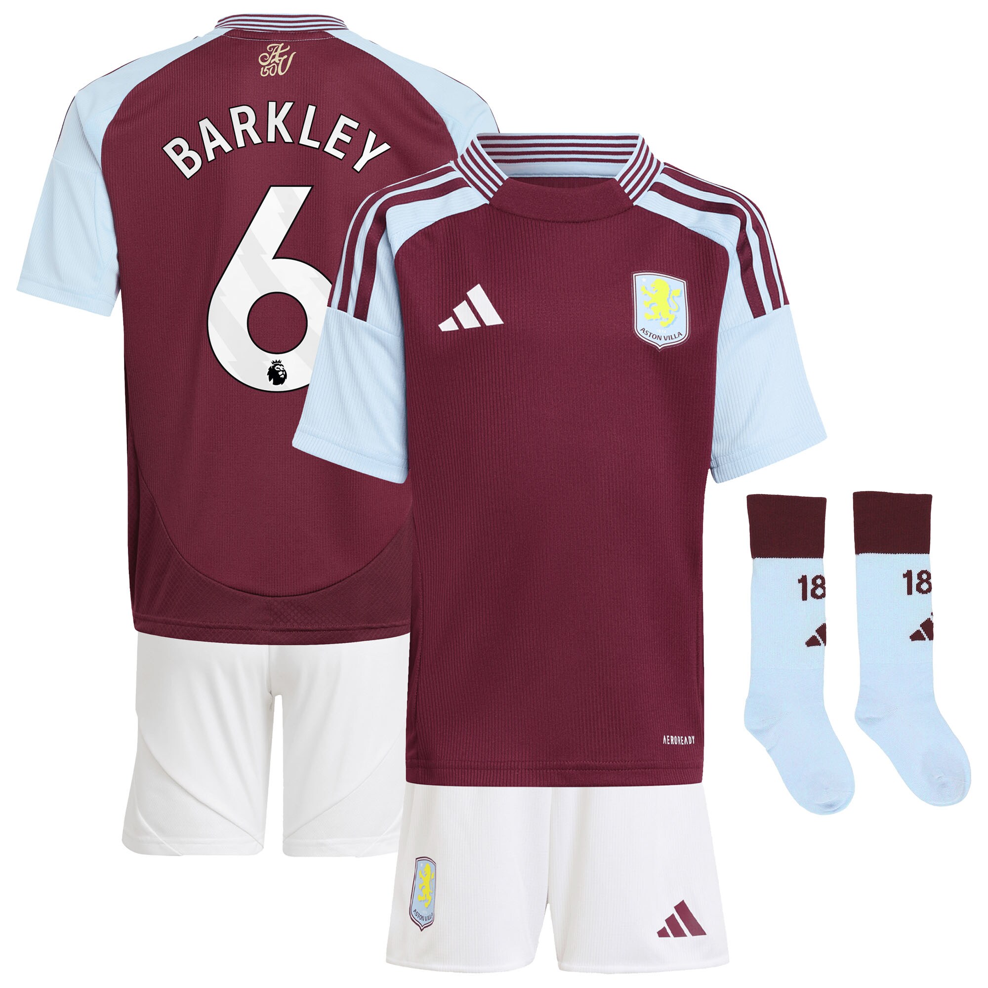 Explore the aston villa adidas home mini kit 2024-25 with barkley 6 printing Collection of Aston Villa jerseys. Authentic, high-quality football shirts for every supporter, available worldwide.