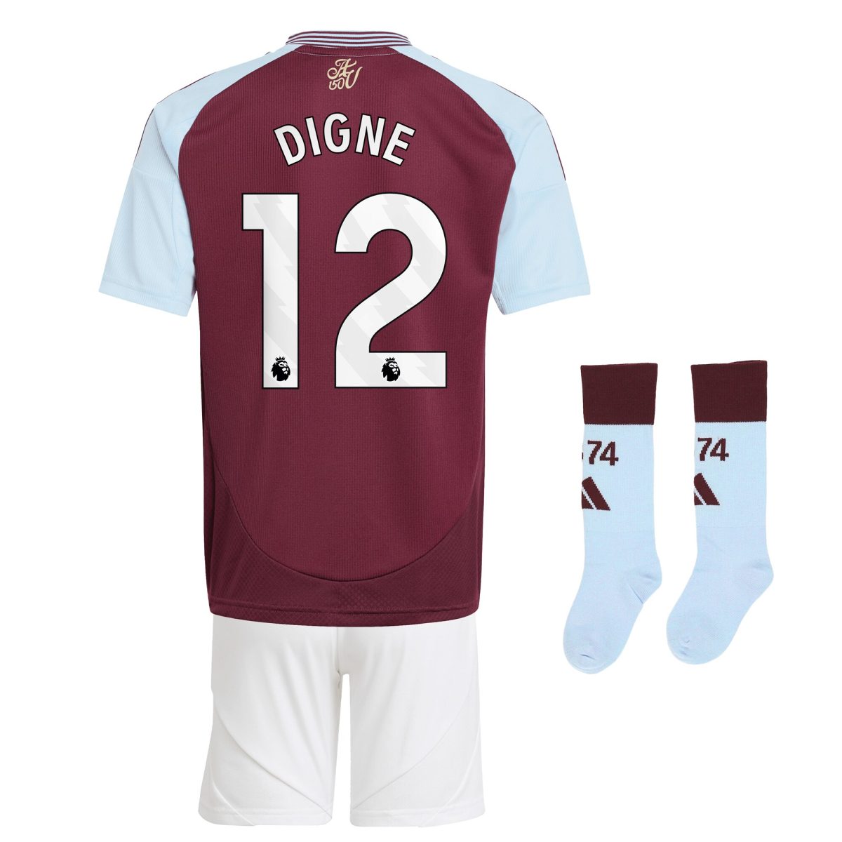 Explore the aston villa adidas home mini kit 2024-25 with digne 12 printing Collection of Aston Villa jerseys. Authentic, high-quality football shirts for every supporter, available worldwide.
