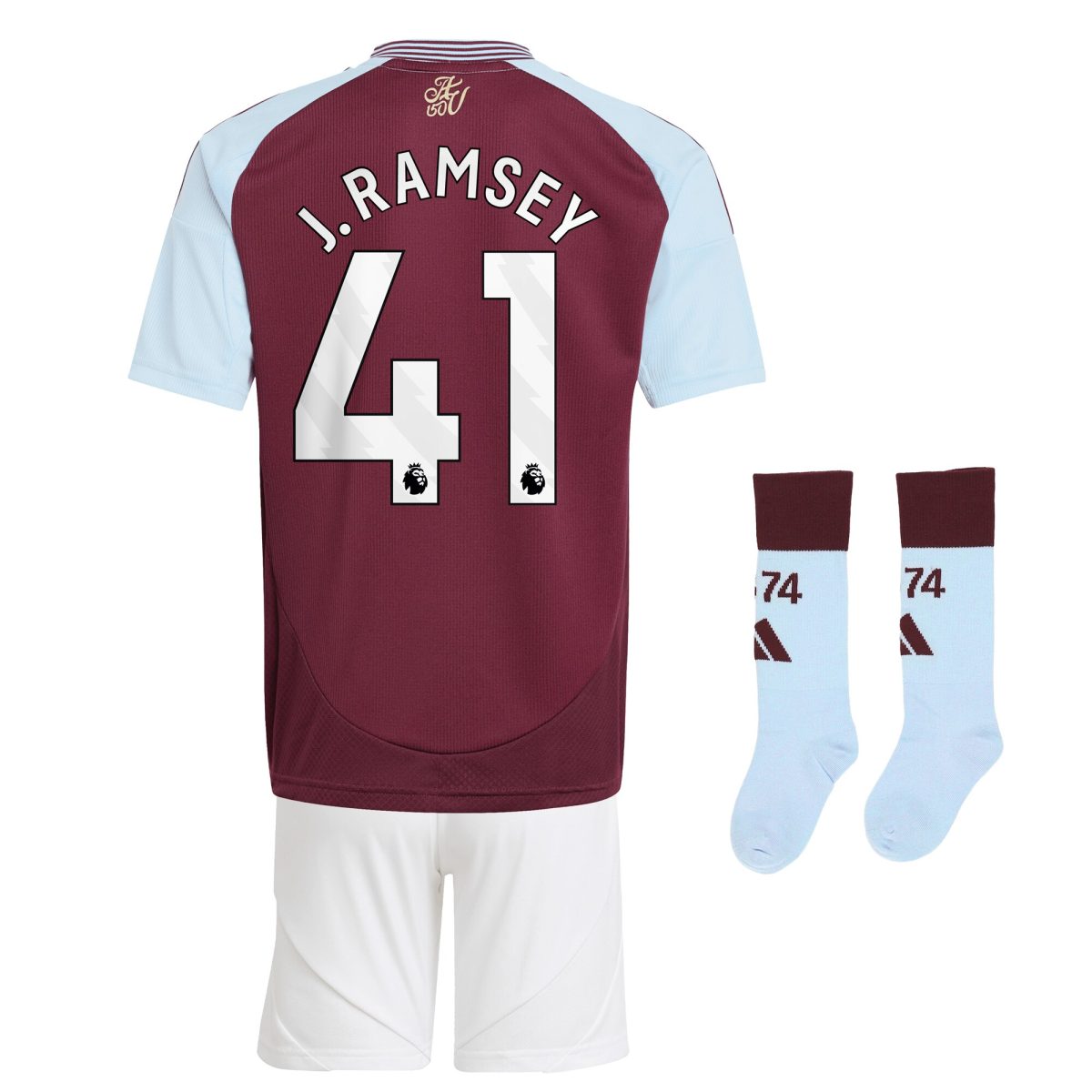 Explore the aston villa adidas home mini kit 2024-25 with j. ramsey 41 printing Collection of Aston Villa jerseys. Authentic, high-quality football shirts for every supporter, available worldwide.